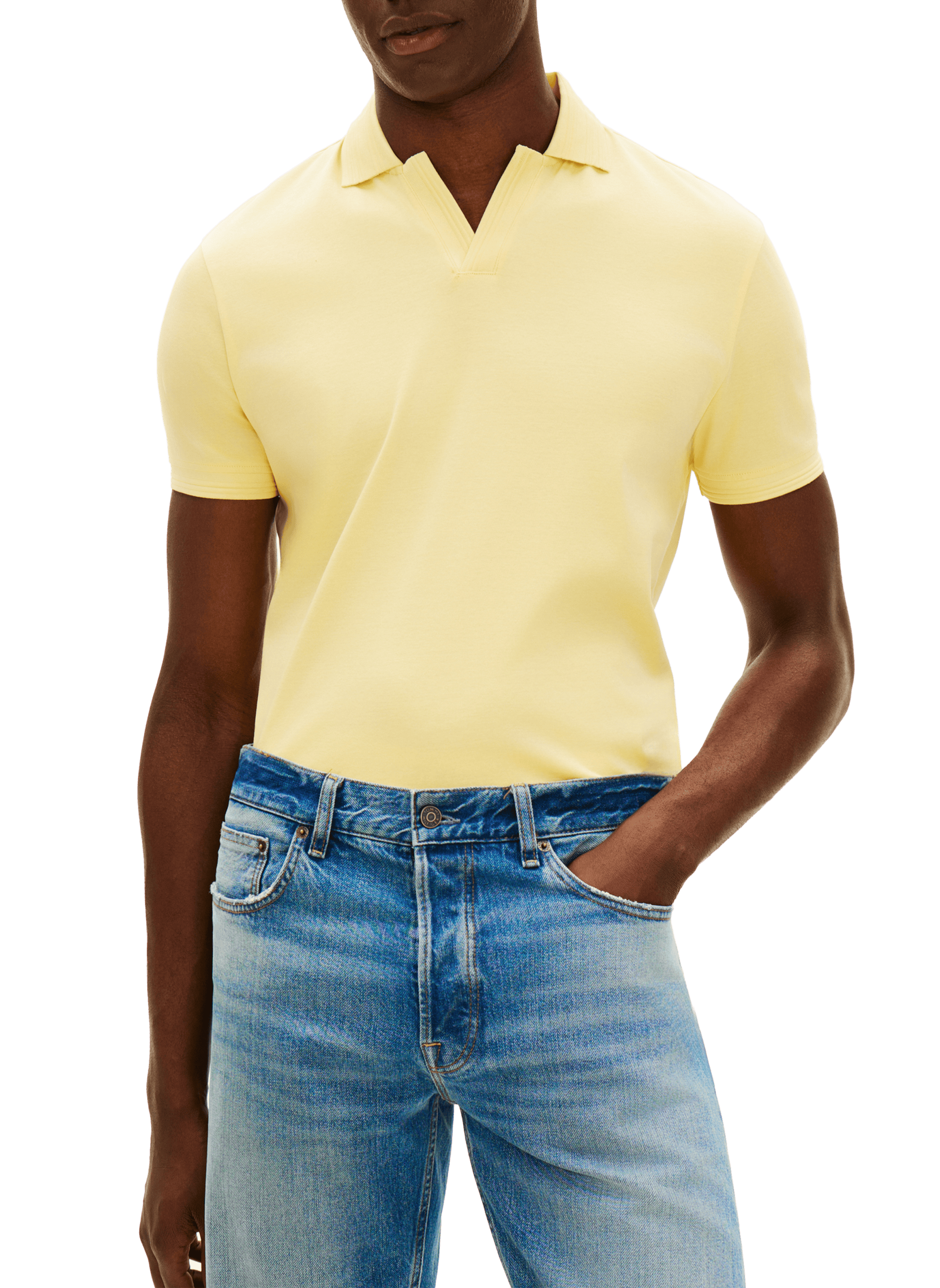 Short sleeve cotton polo shirt TOMMY HILFIGER Yellow