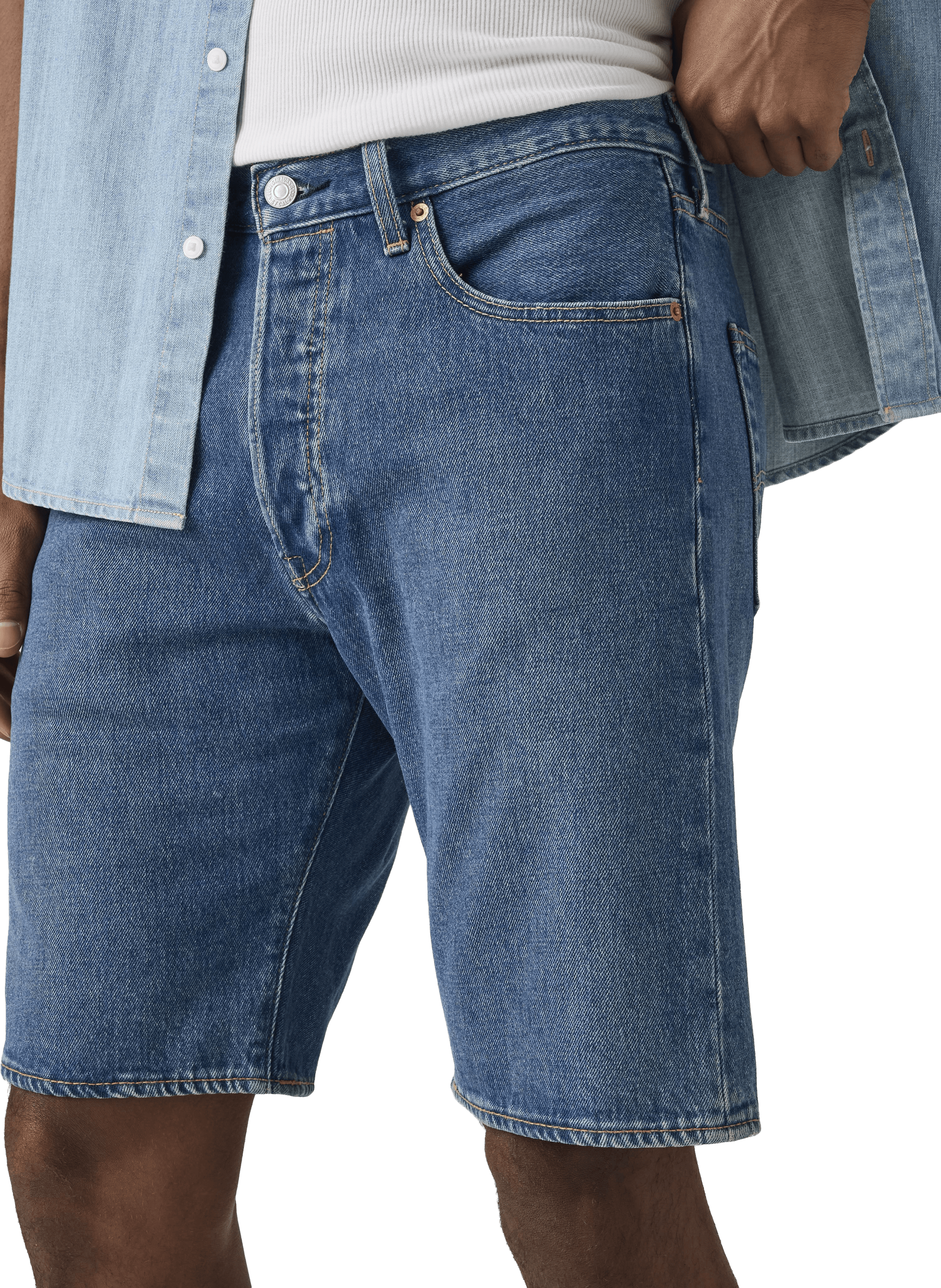 Short denim en coton mélangé LEVI'S Bleu