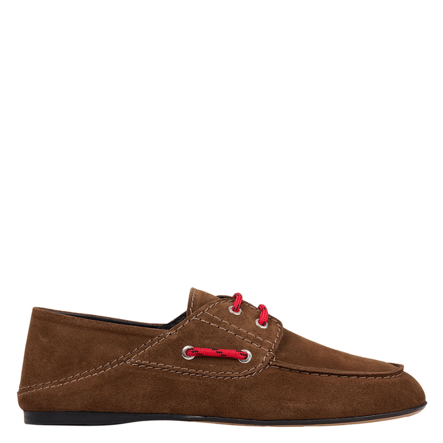 Chaussures bateaux en cuir velours SANDRO Marron