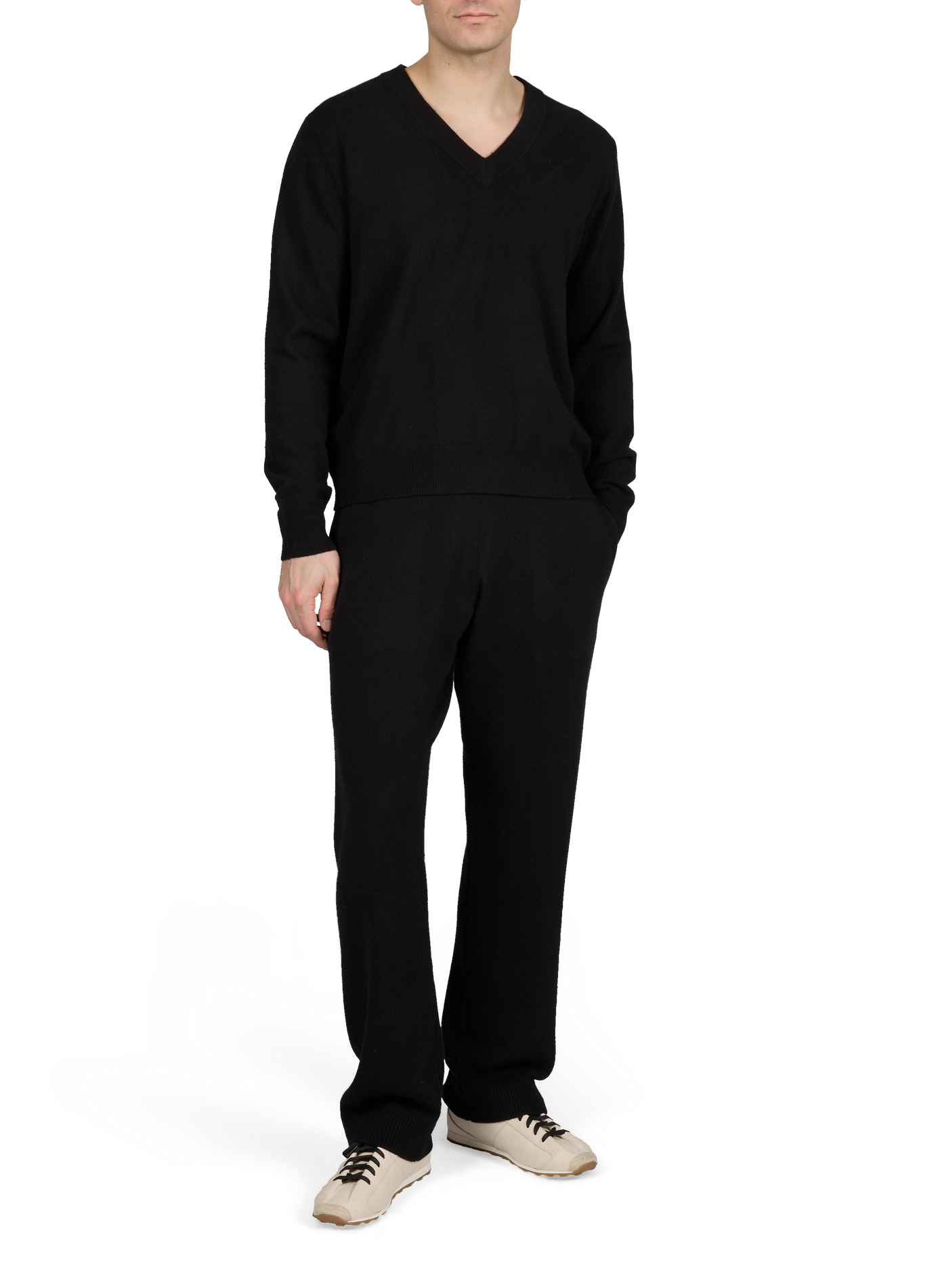 Straight wool trousers in merino and cashmere ENTIRE STUDIOS Black