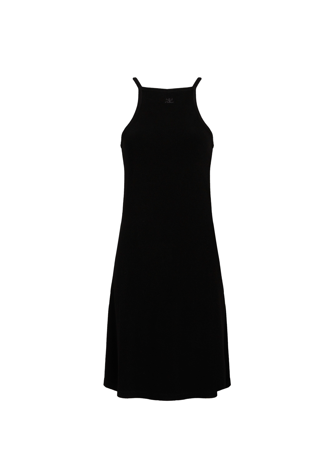 Short dress with American neckline COURRÈGES Black