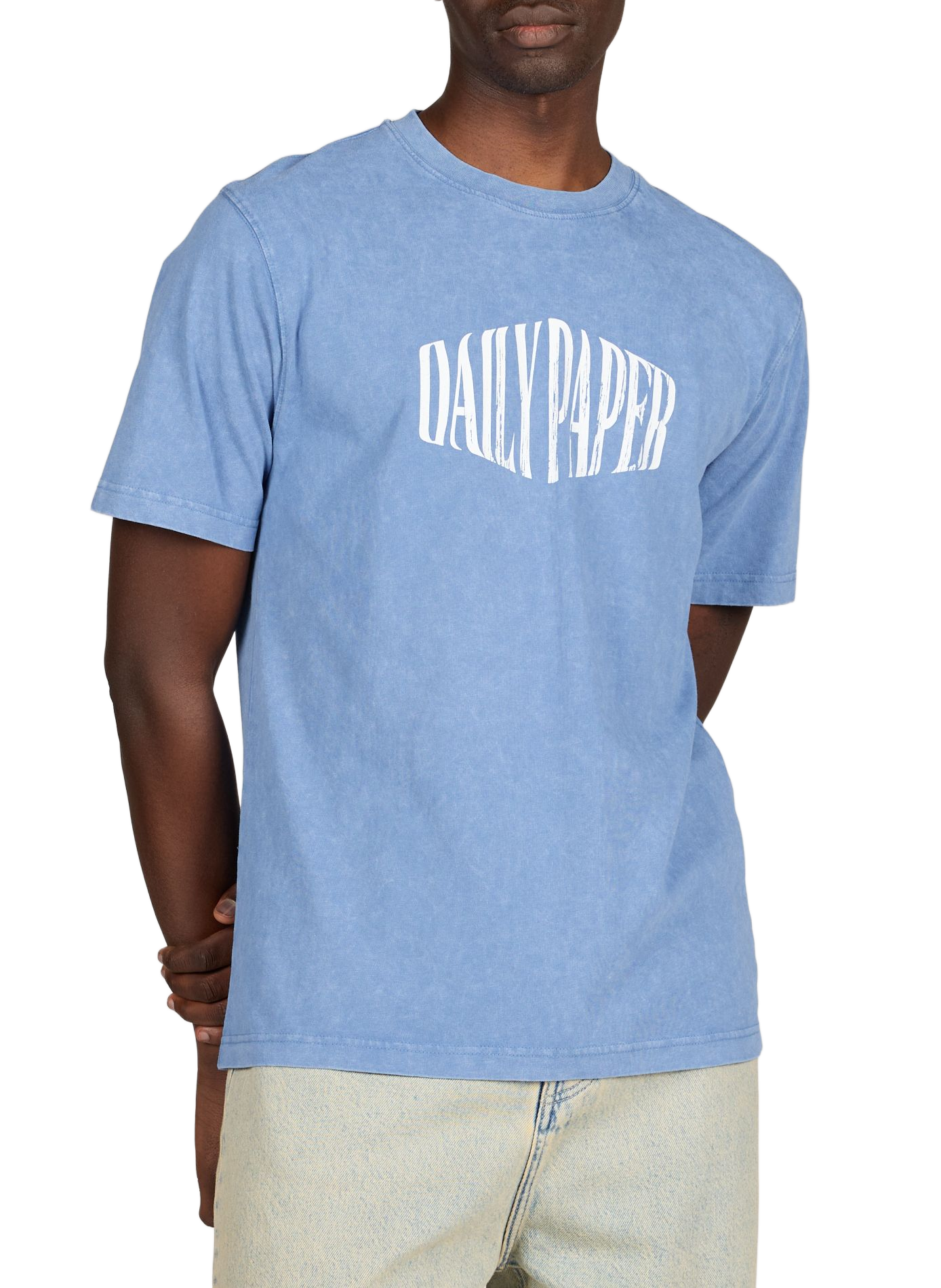 Tee-shirt col rond en coton DAILY PAPER Bleu