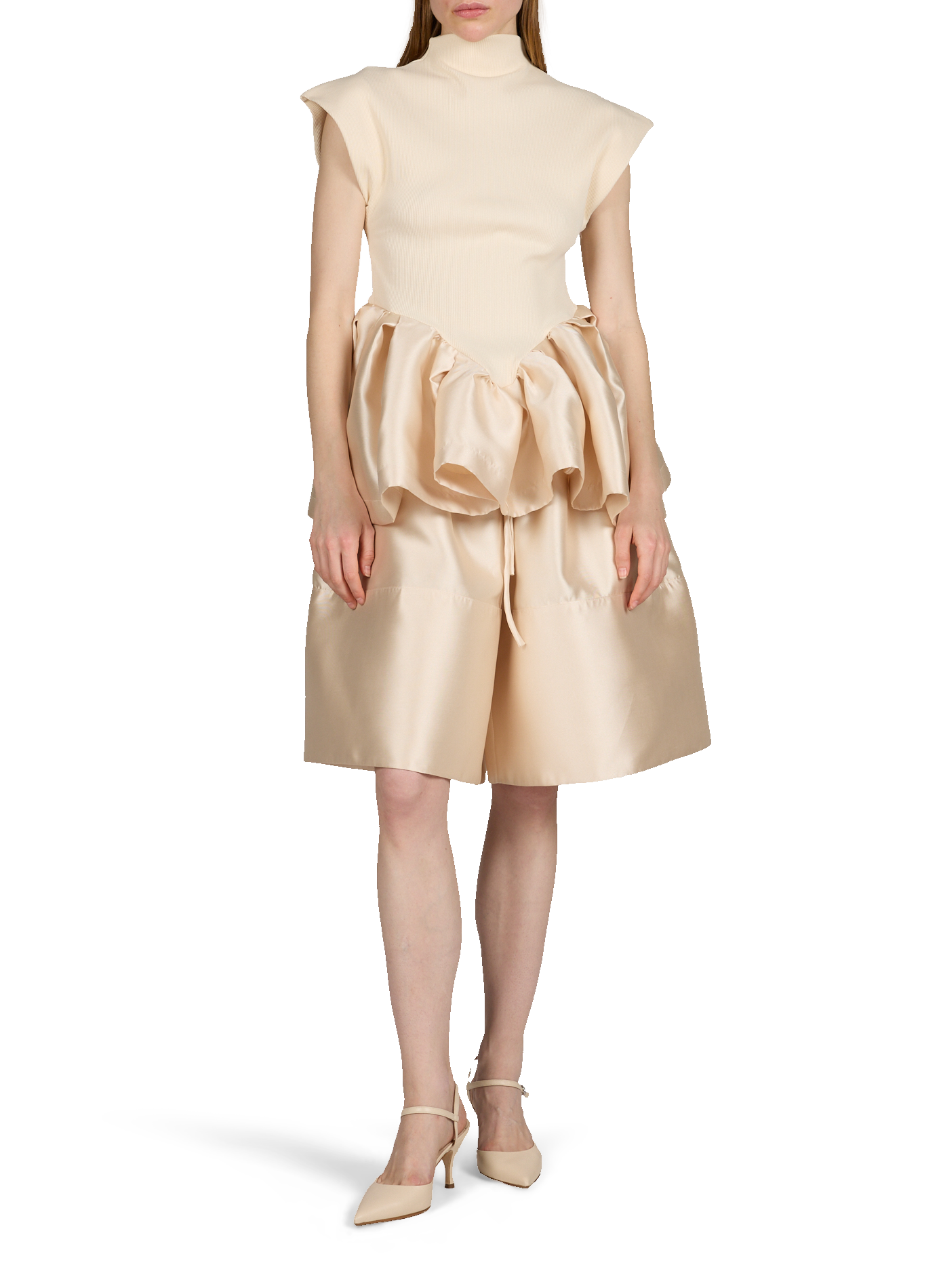 Short oversize satiné MARQUES ALMEIDA Beige