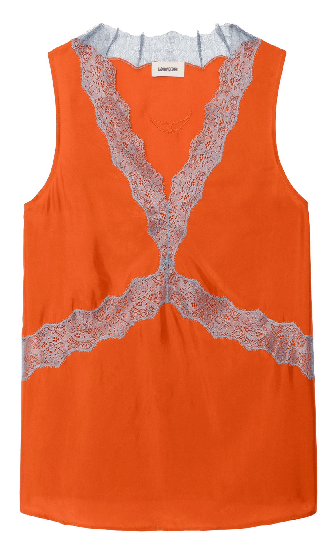Top droit col v en soie tasao ZADIG&VOLTAIRE Orange