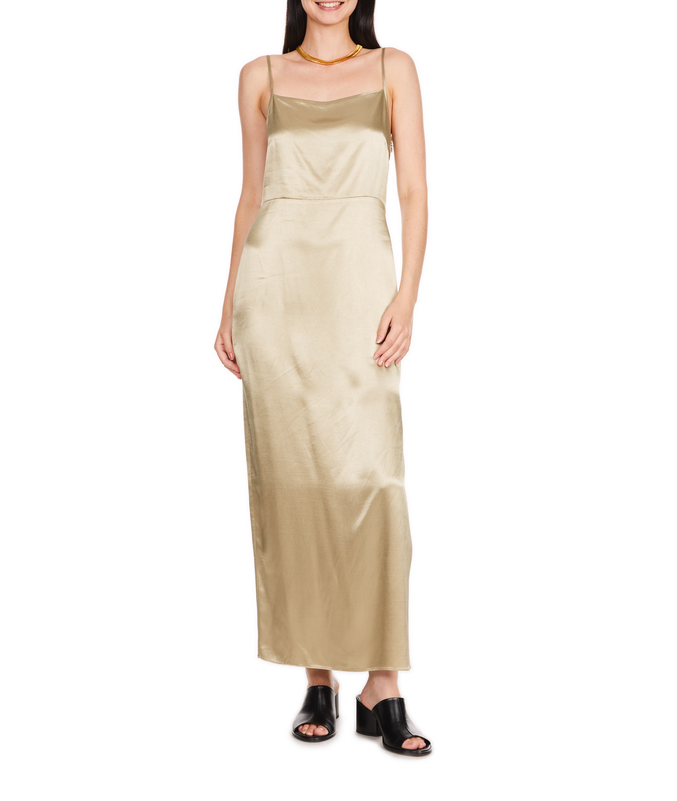 Robe longue satiné  SAMSOE SAMSOE Vert