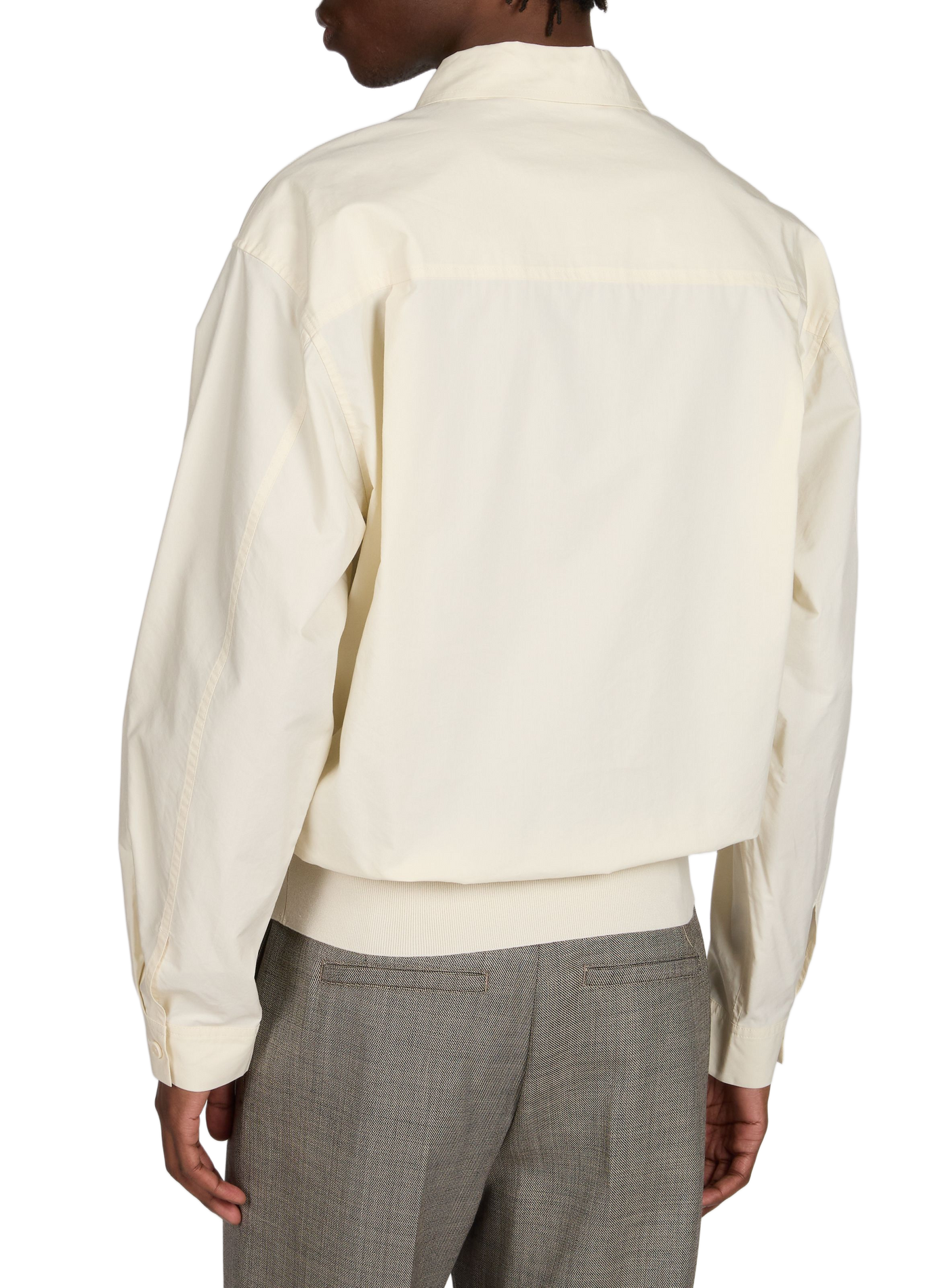 Solid polo collar shirt in blended cotton AMOMENTO White