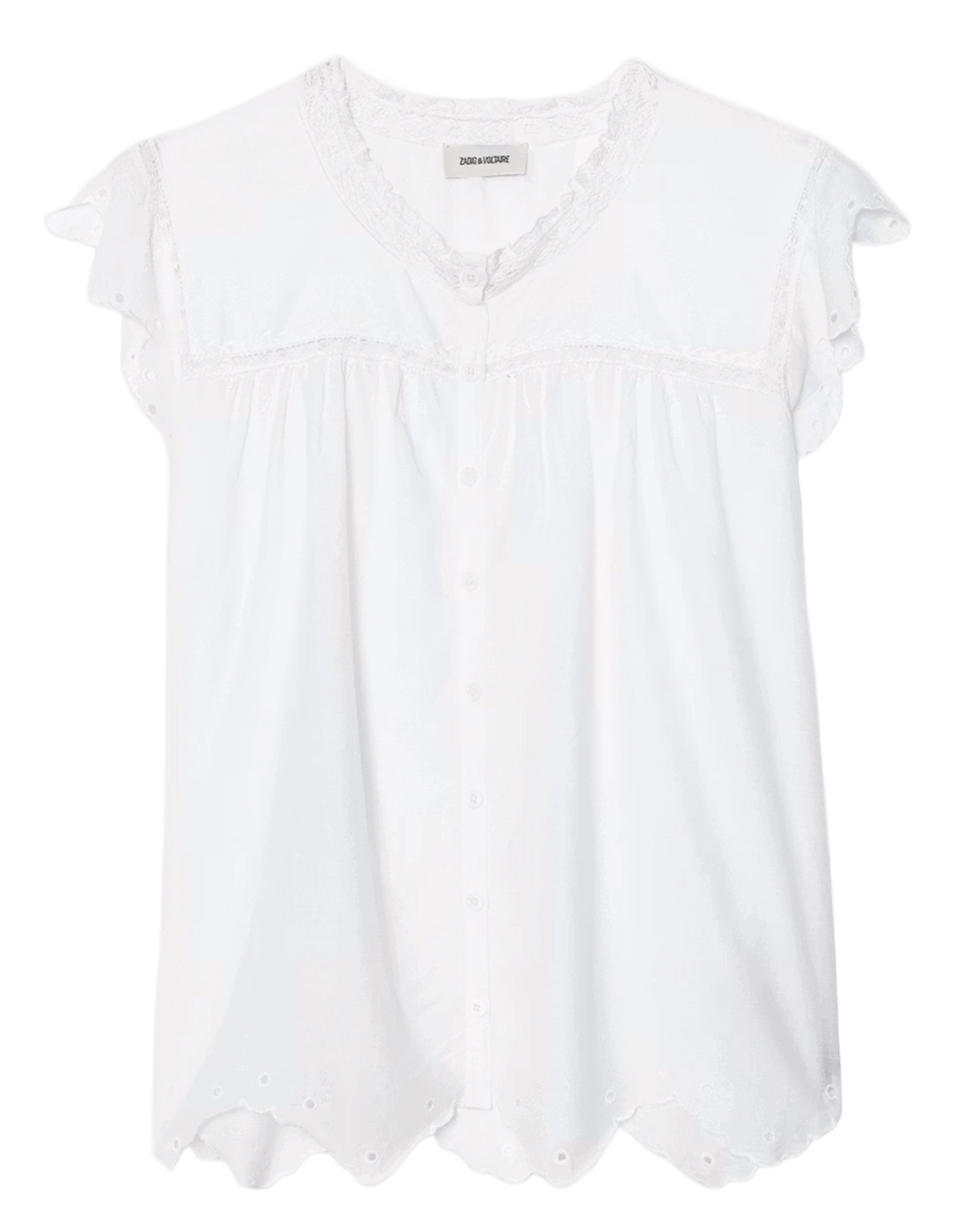 Top col rond en coton tika ZADIG&VOLTAIRE Blanc