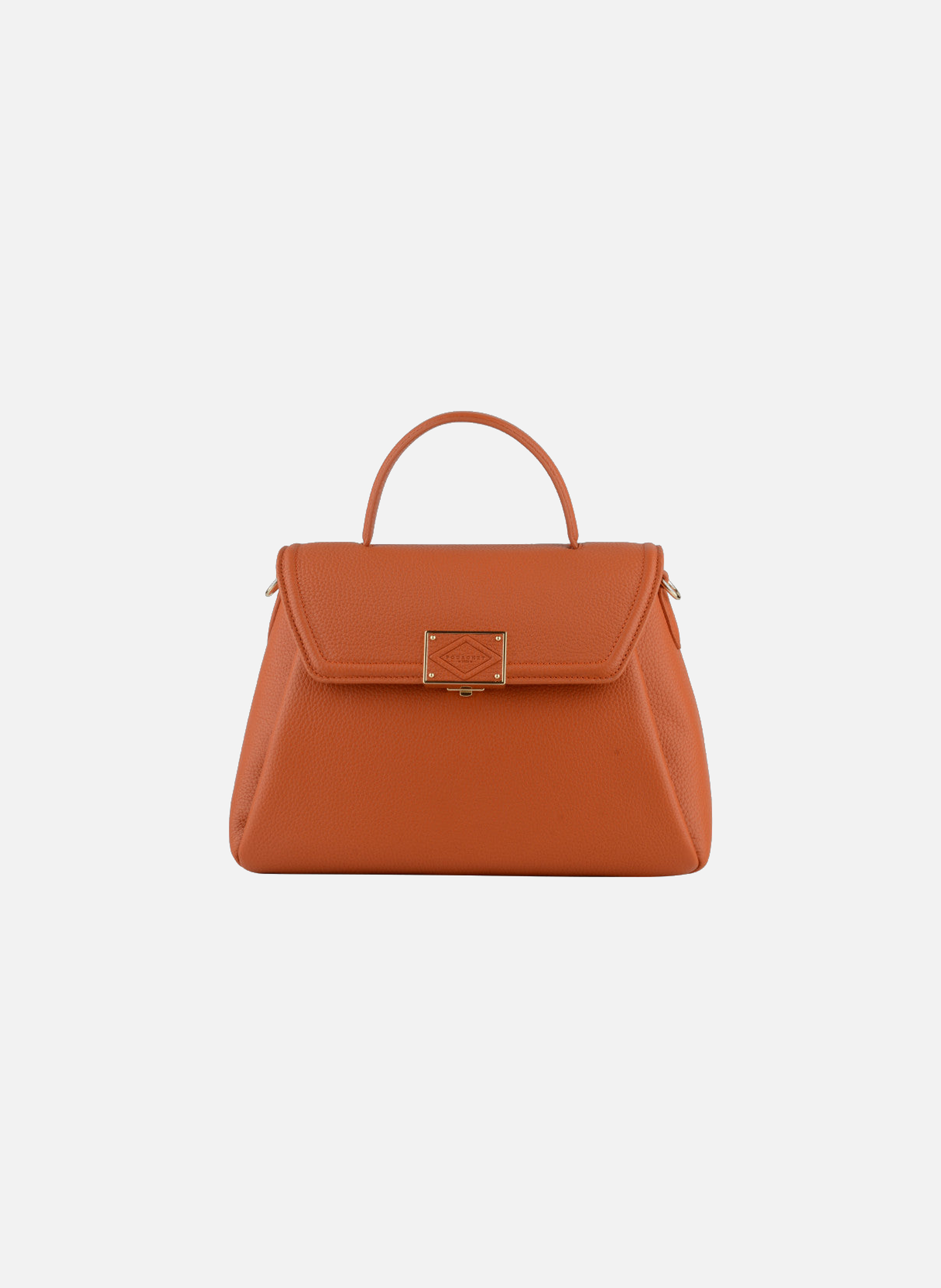 Carat | sac à main gm en cuir de vachette POURCHET Orange