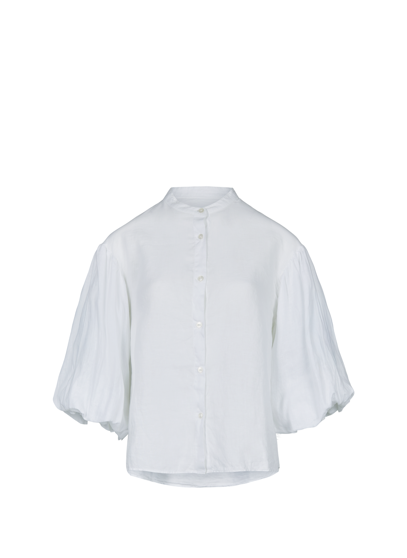 Chemise à manches bouffantes en lin MR MOOD Blanc