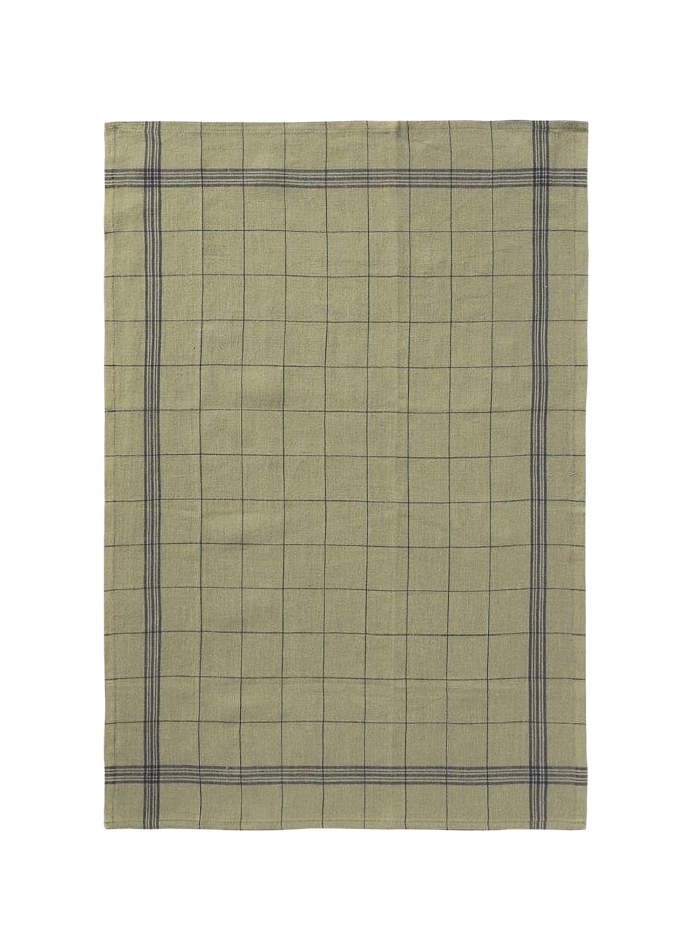 Set of 6 Bistrot linen tea towels CHARVET Green