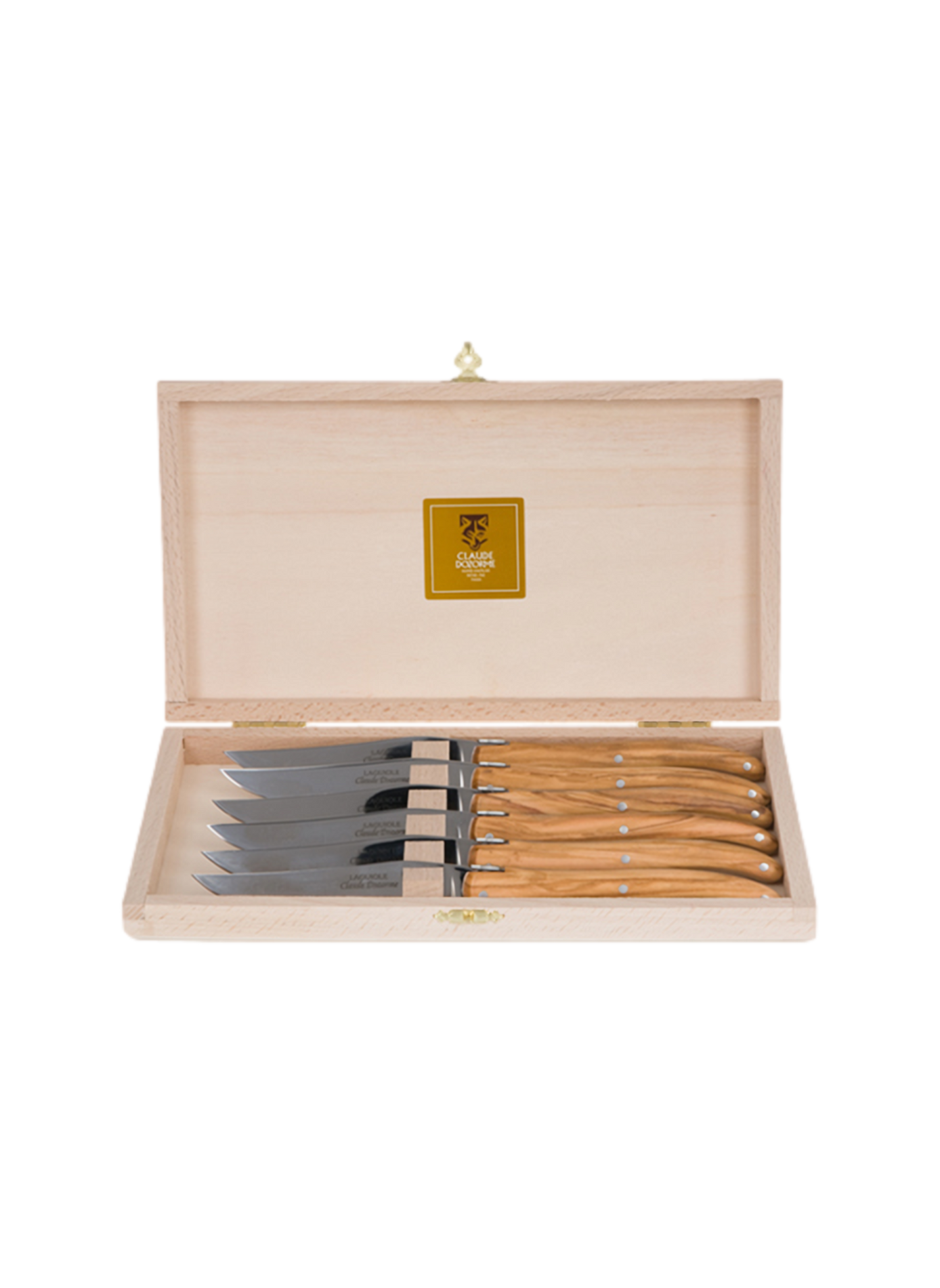 Set of 6 Laguiole knives DOZORME Brown