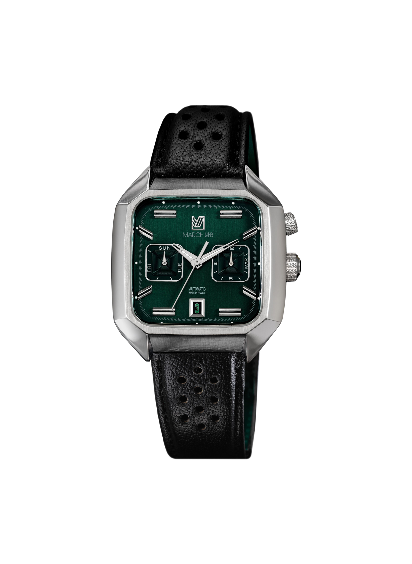 Automatisch horloge AM2 Kalender in leer MARCH LA.B Groen