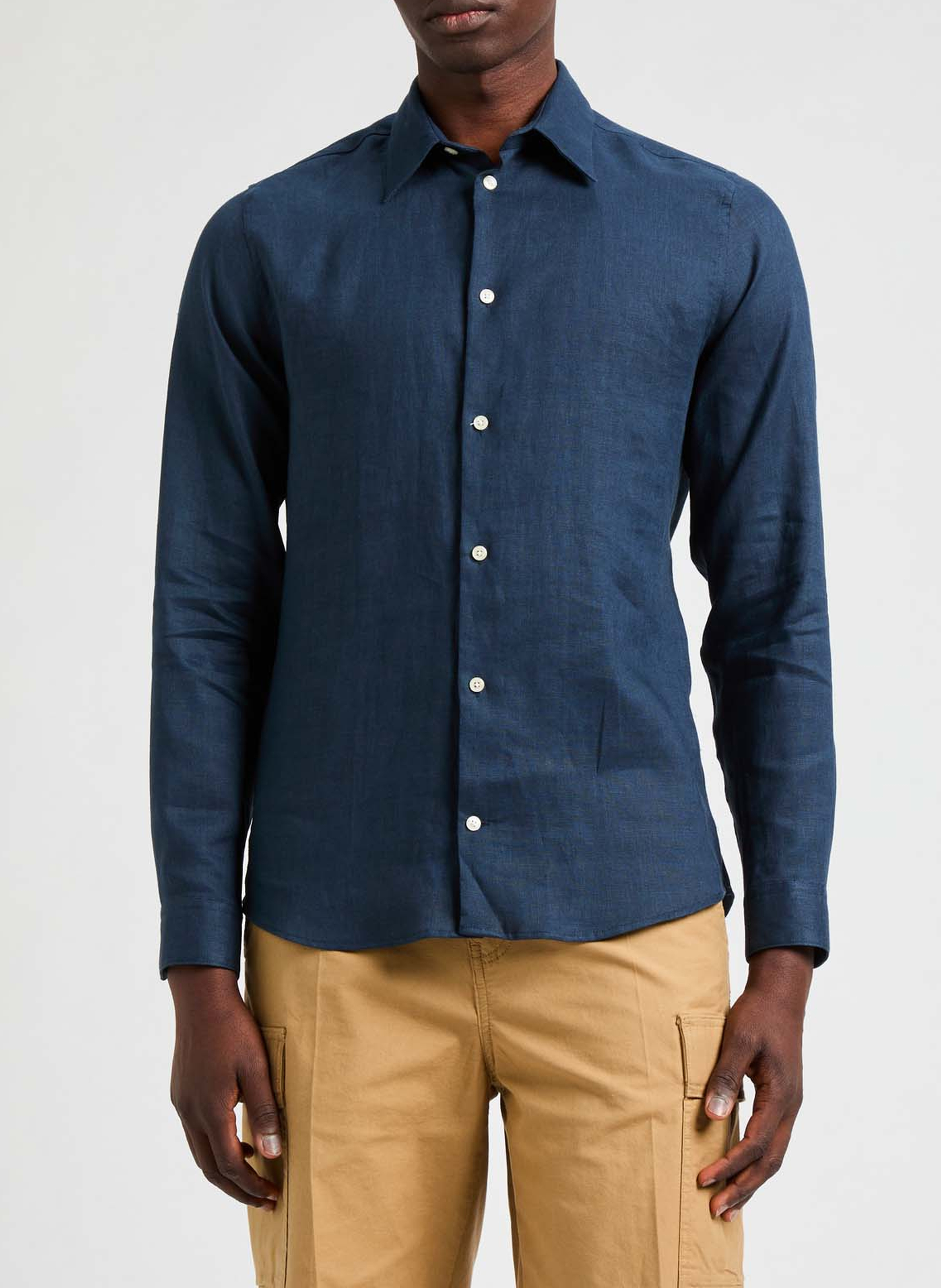 Chemise slim Flin-S en lin  AU PRINTEMPS PARIS Bleu
