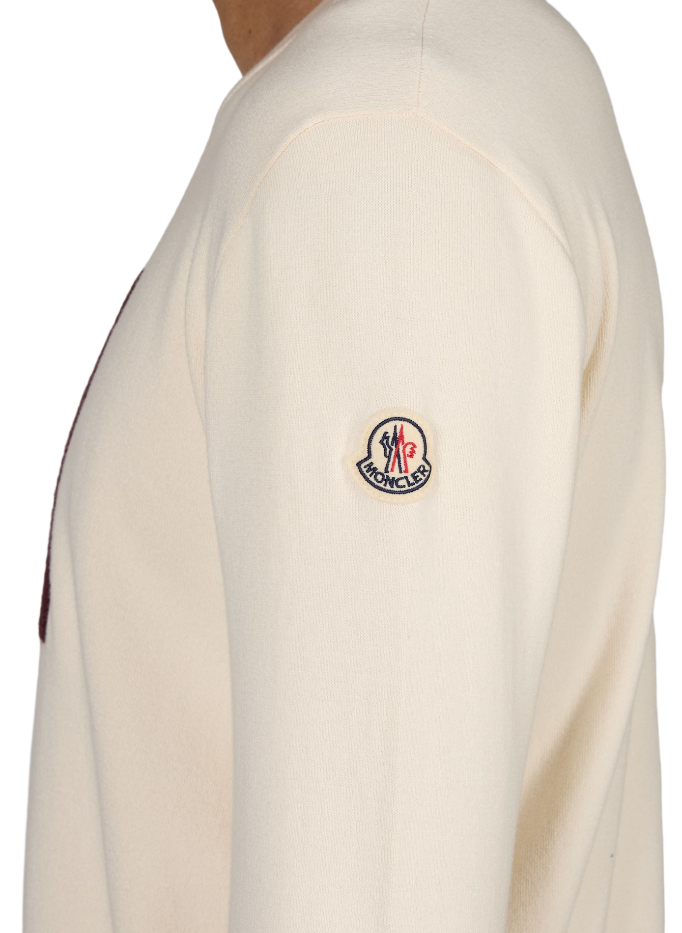 Gerader Pullover mit Logo aus Baumwollmischung MONCLER Weiss