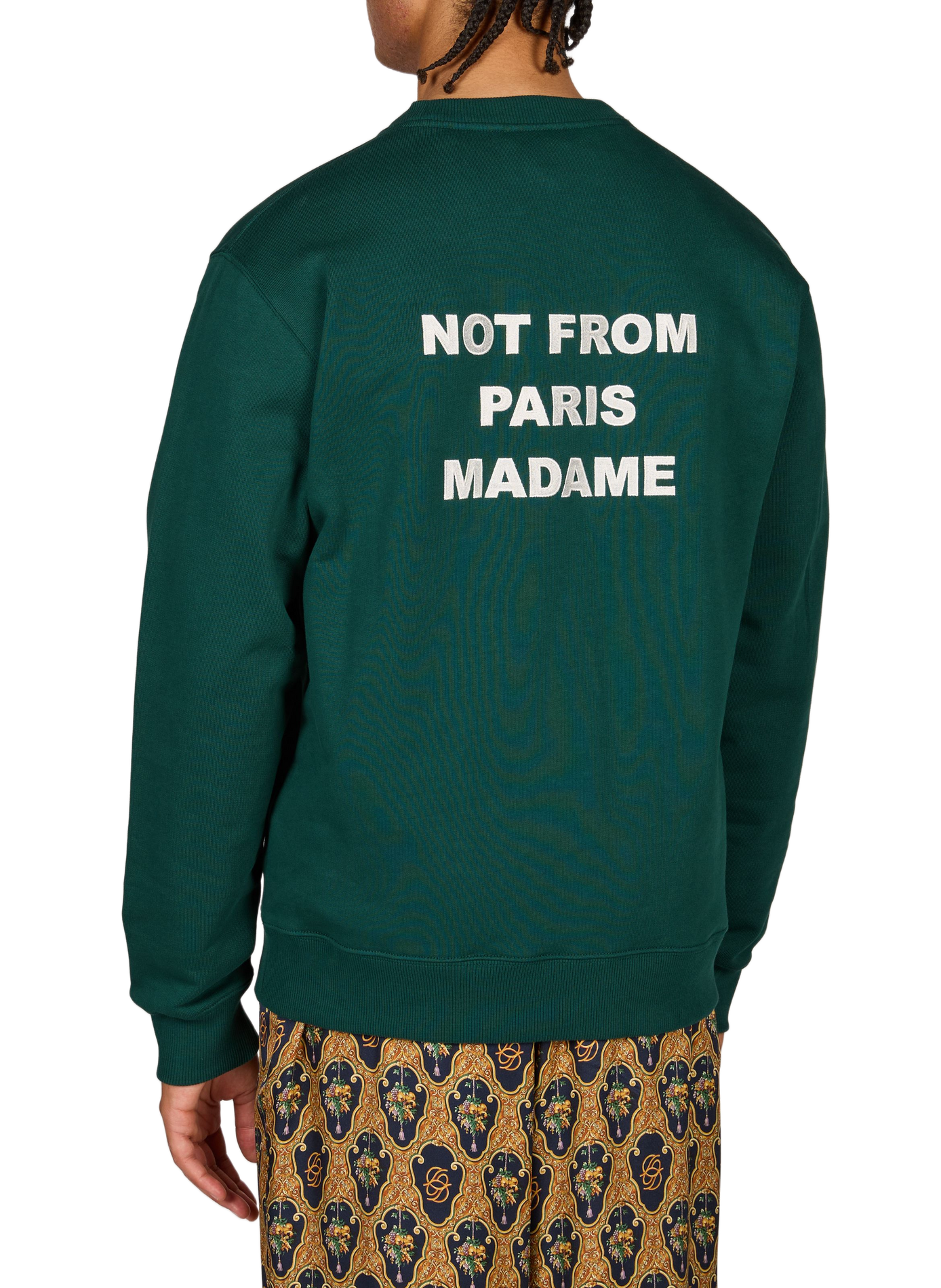 Slogan cotton sweatshirt DROLE DE MONSIEUR Green