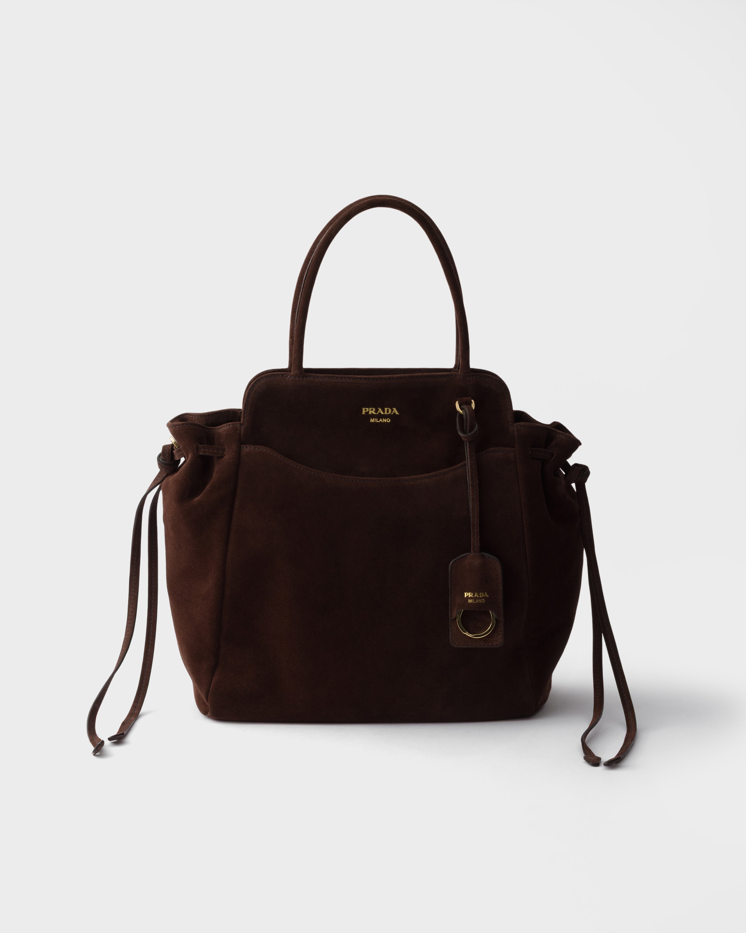 Sac prada carry moyen en veau velours PRADA Marron