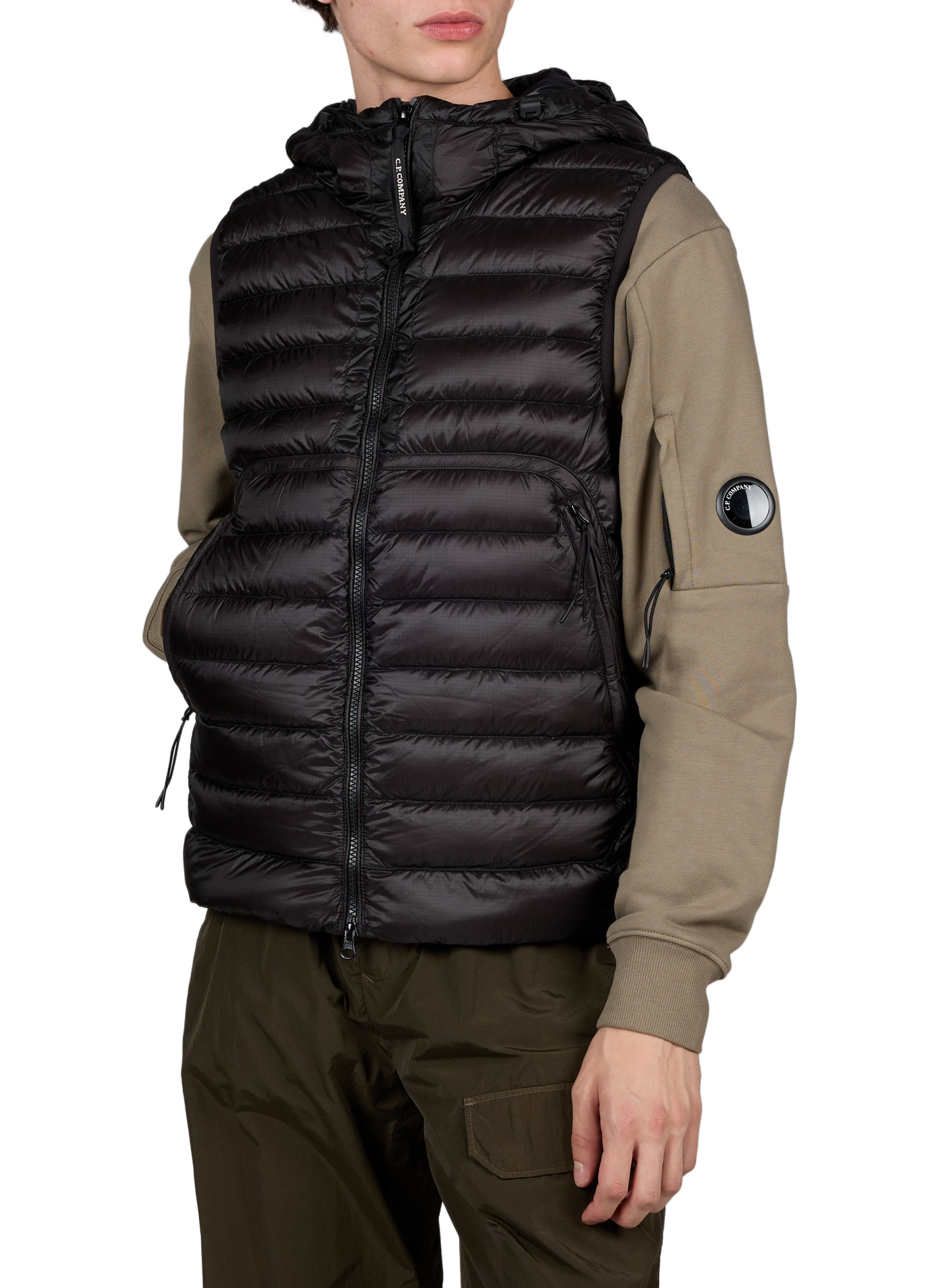 Doudoune sans manches à capuche CP COMPANY Noir