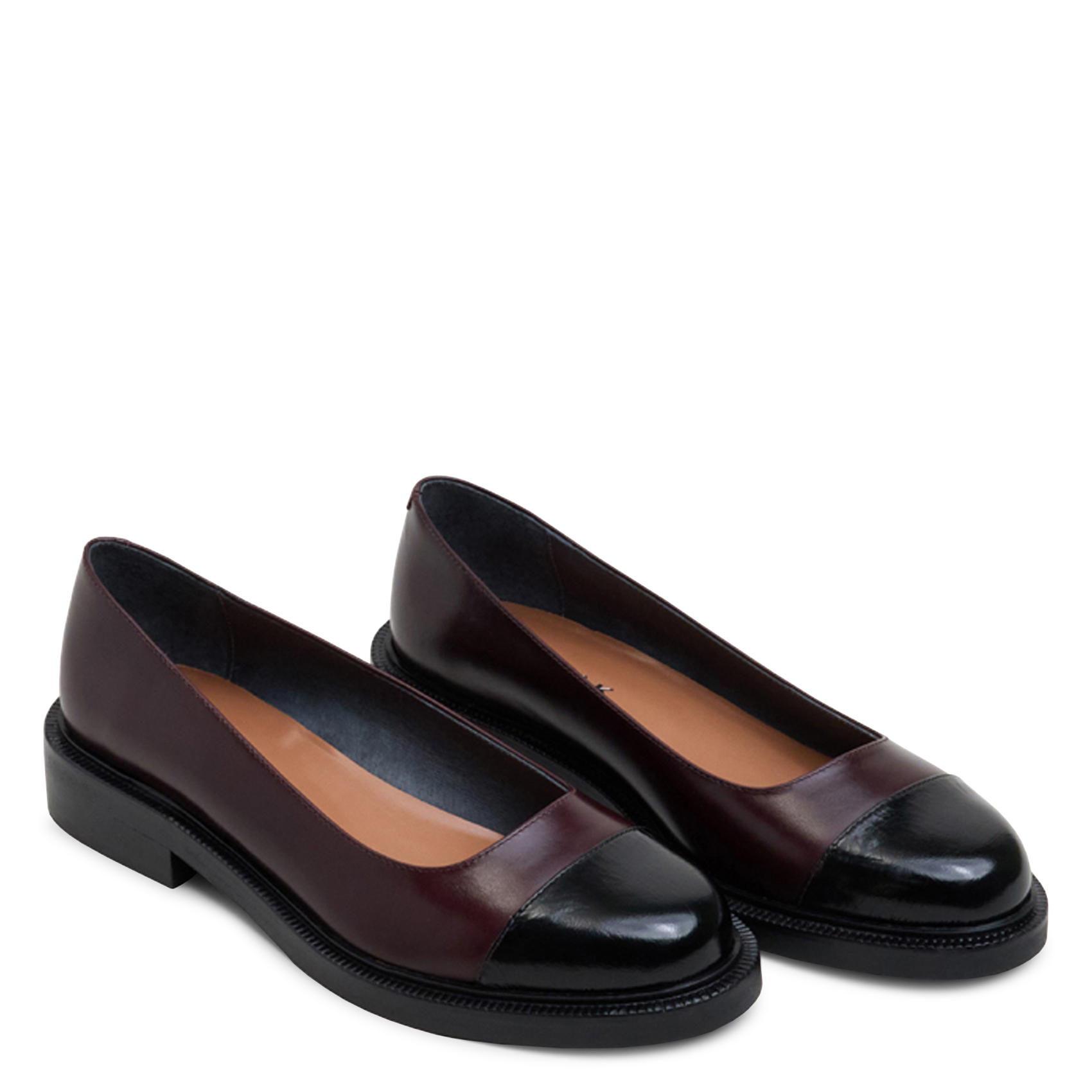 Ballerines à talon en cuir doum JONAK Rouge