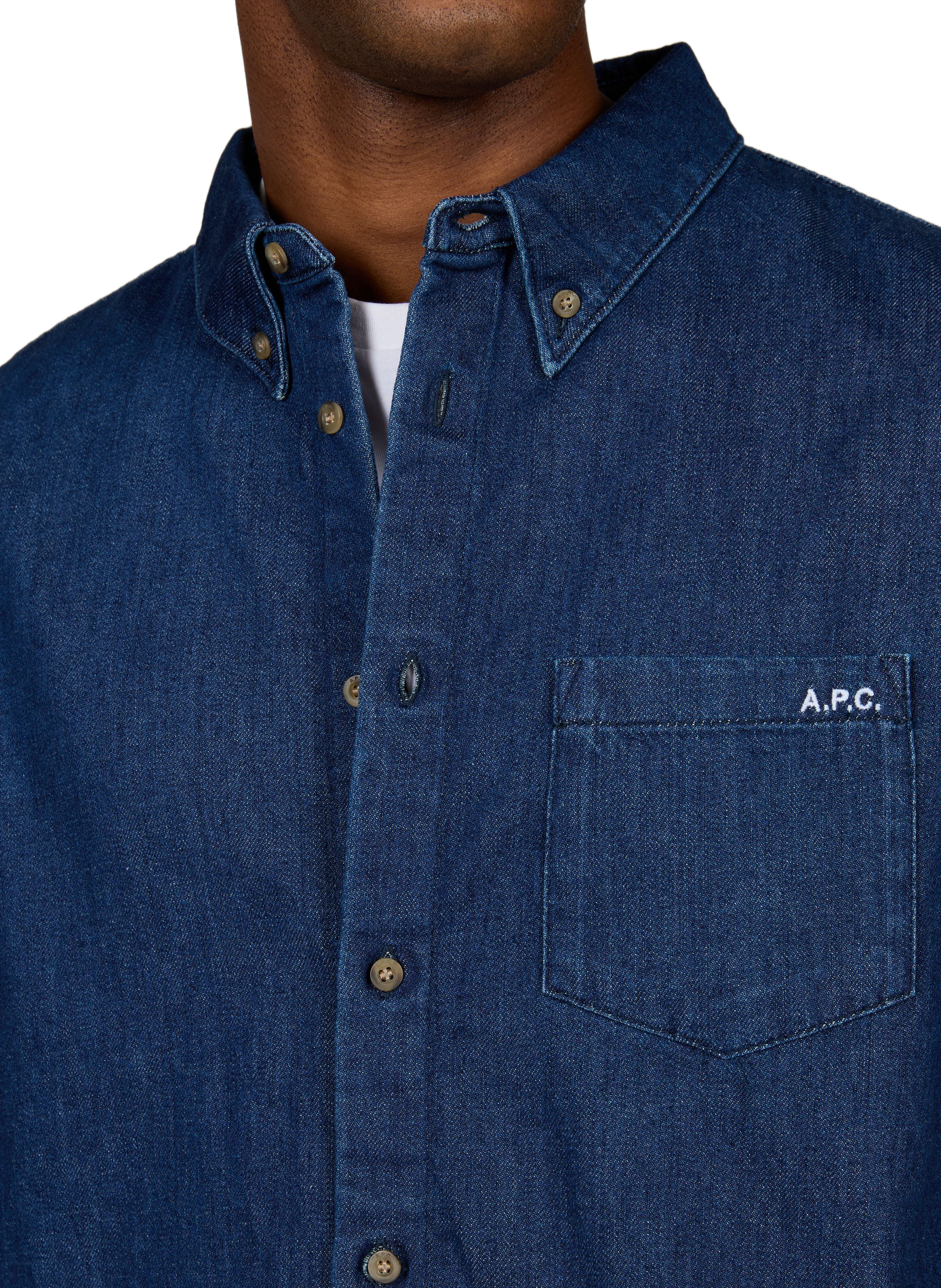 Gerade Jeanshemd aus Baumwolle A.P.C. Blau