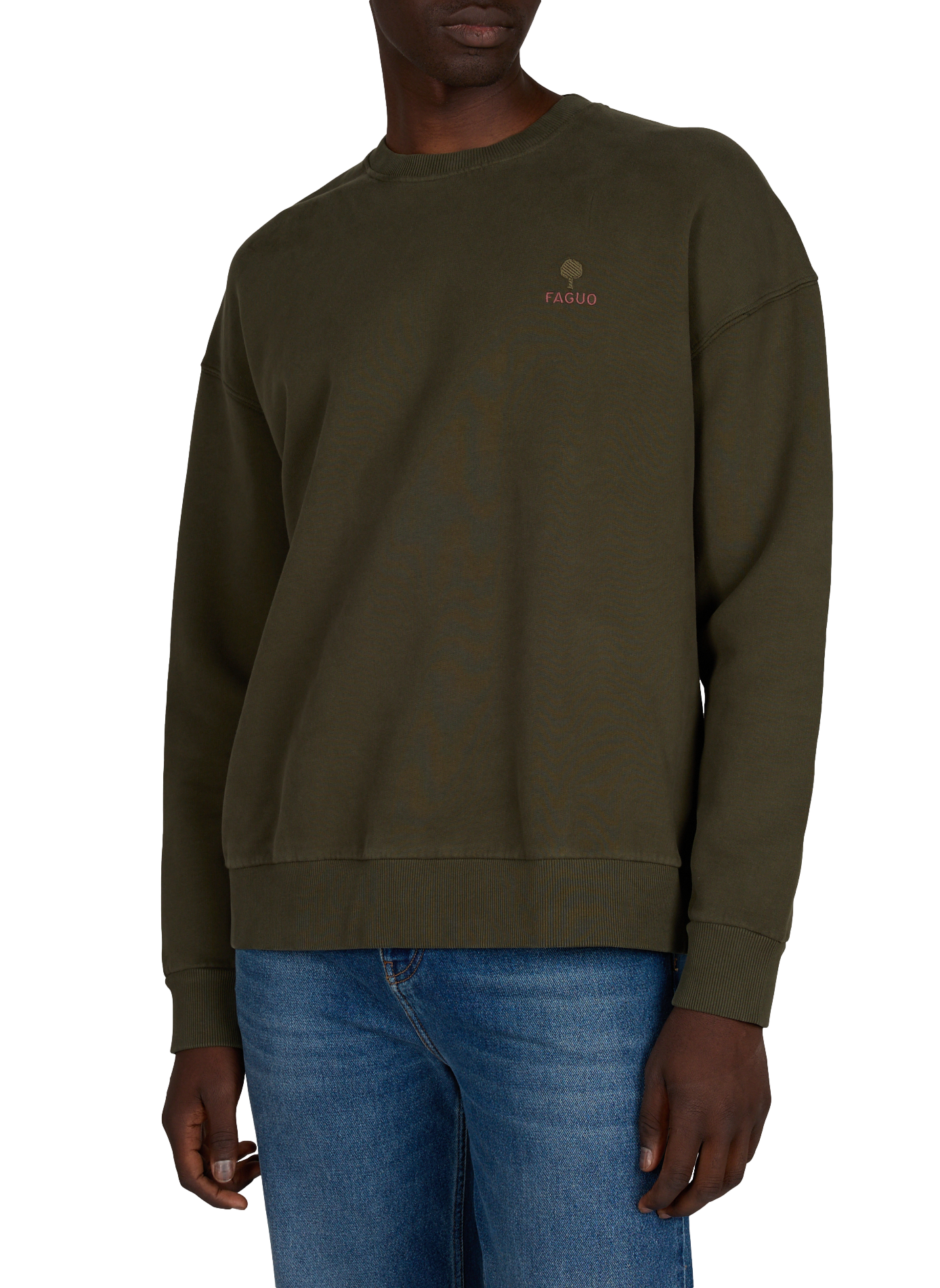 Sweatshirt droit en coton FAGUO Vert