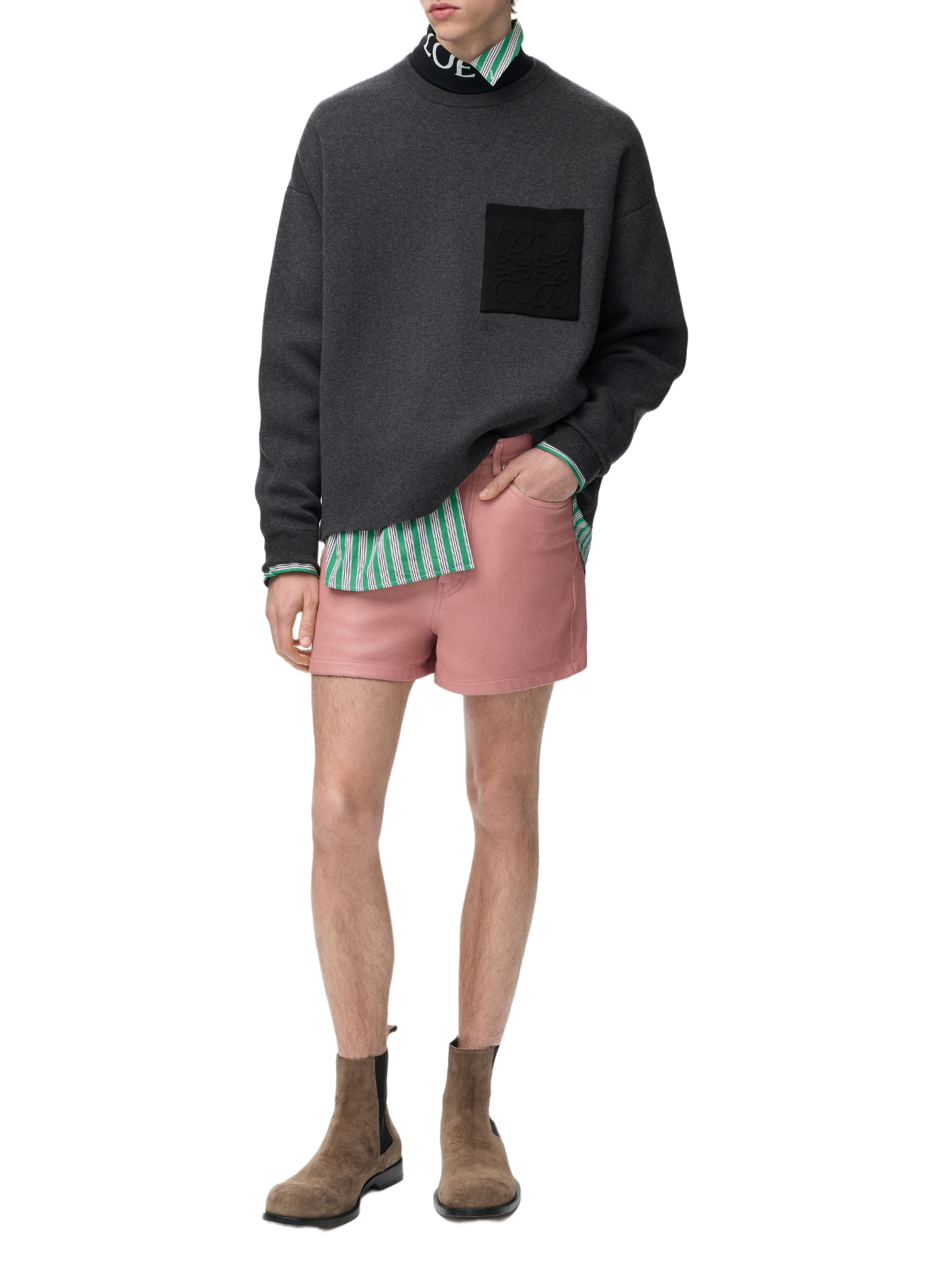 Anagram pocket sweater in blended cotton LOEWE Grey