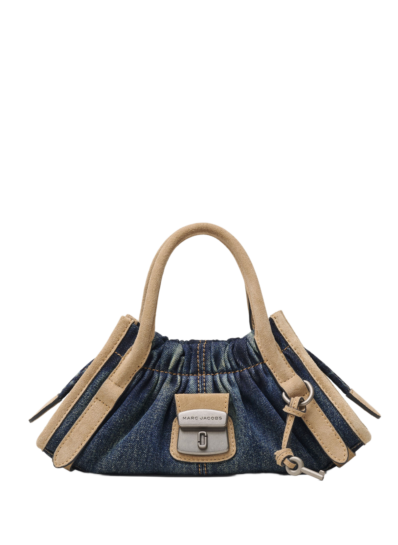 Tasche The Denim Suede Cristina Small Satchel aus Baumwolle MARC JACOBS Blau
