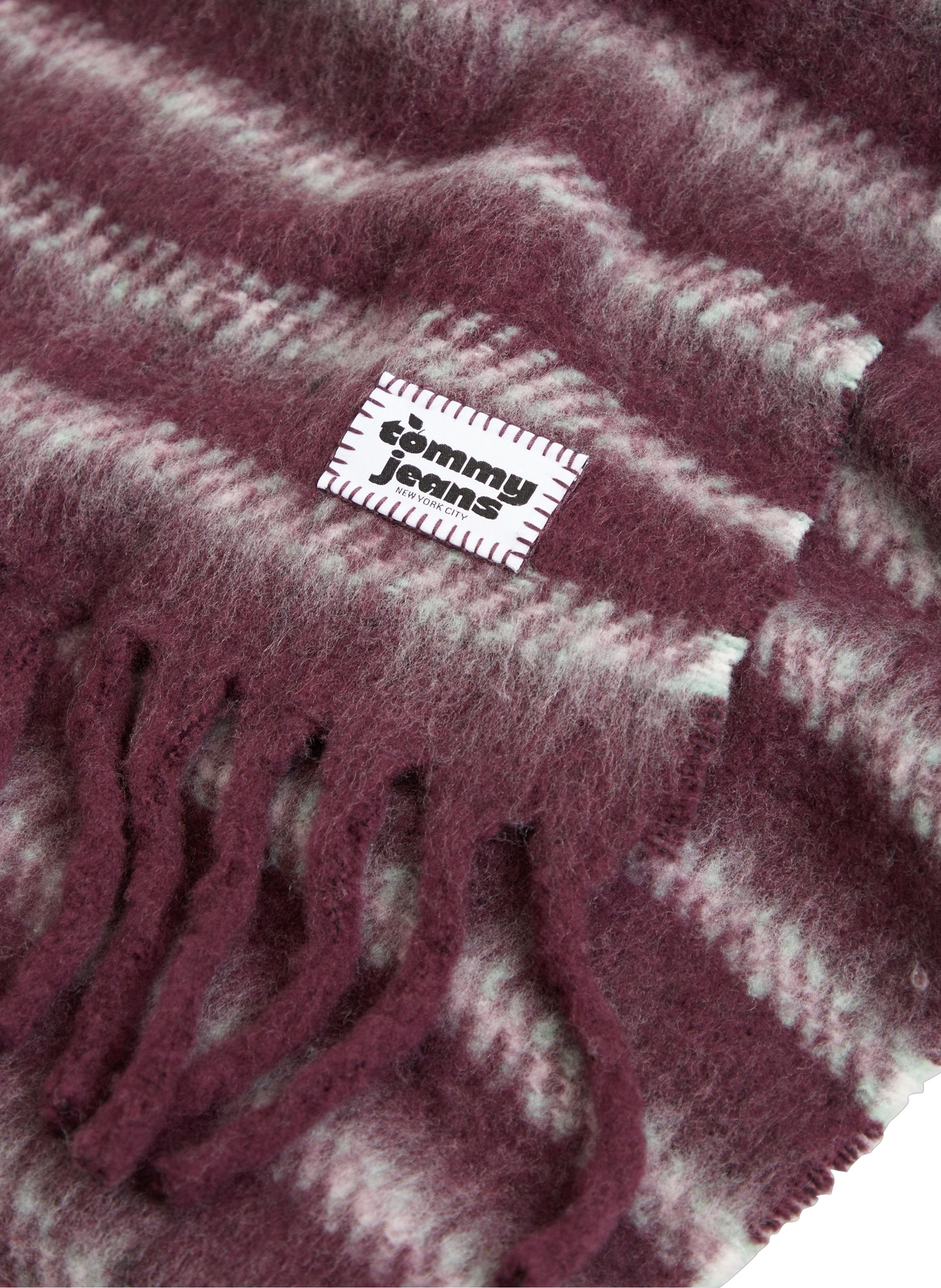 Striped wool-blend scarf TOMMY HILFIGER Red