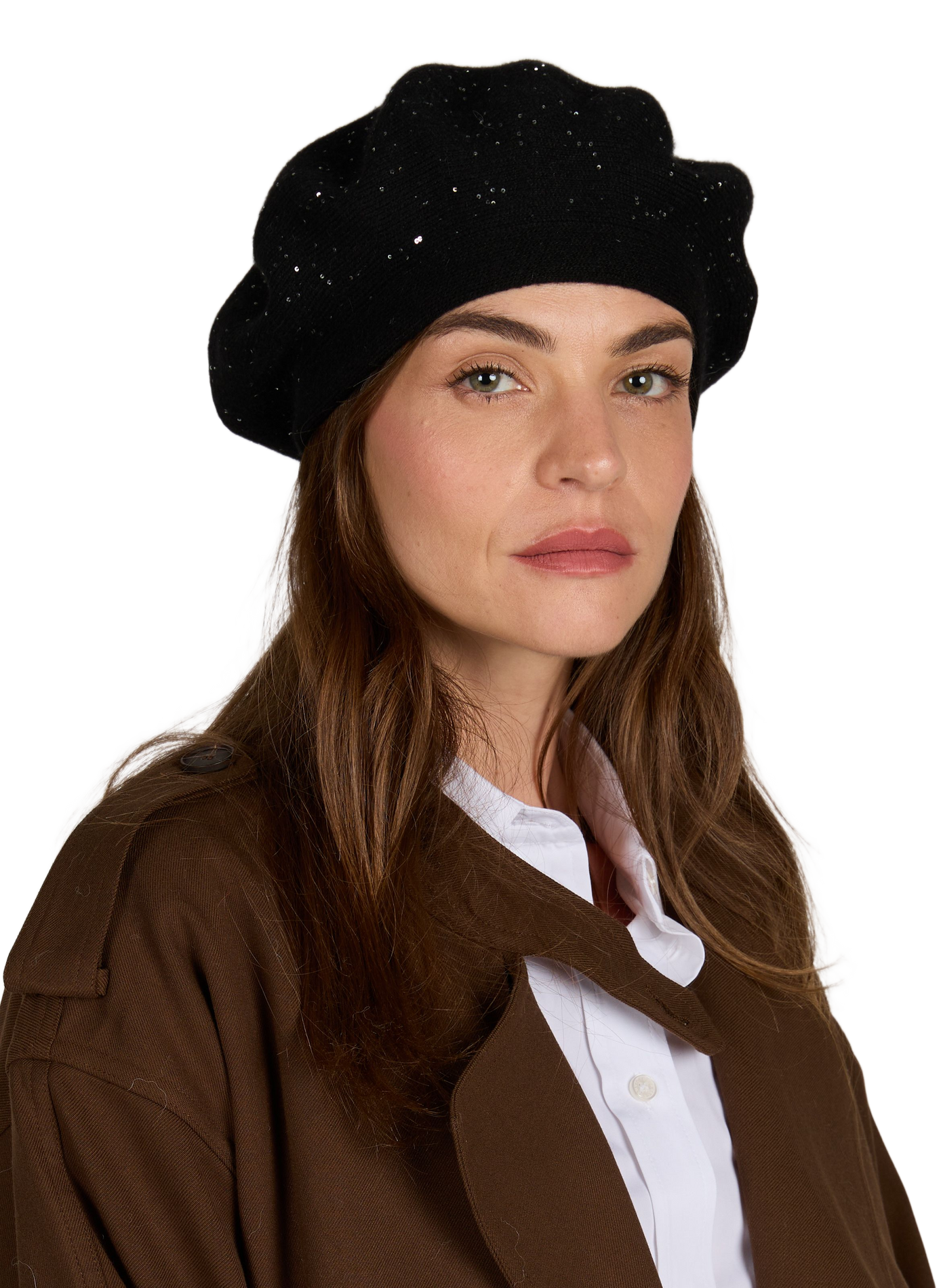 Beret MOUNA à paillettes AU PRINTEMPS PARIS Noir