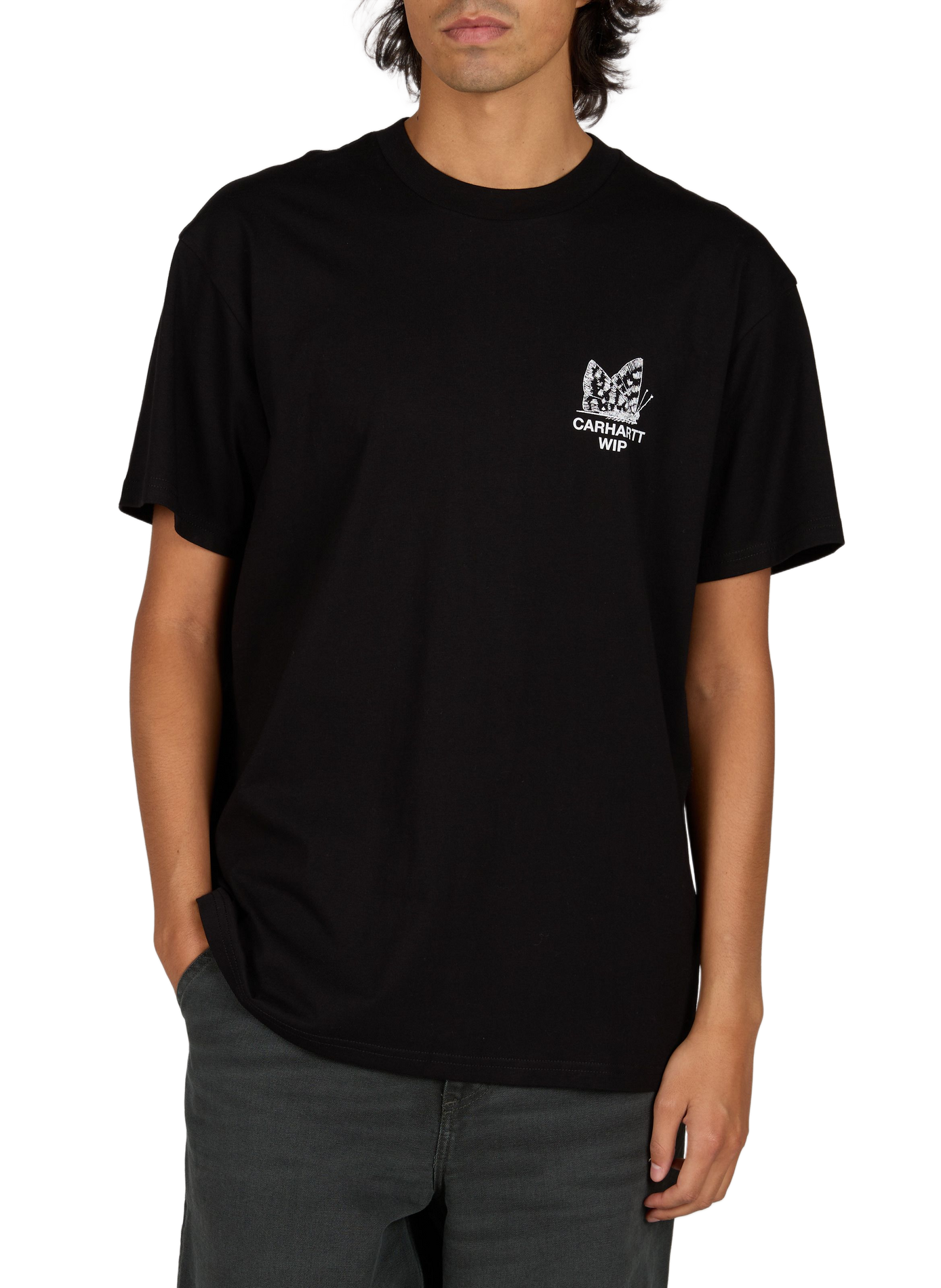T-shirt ample col rond imprimé en coton CARHARTT WIP Noir