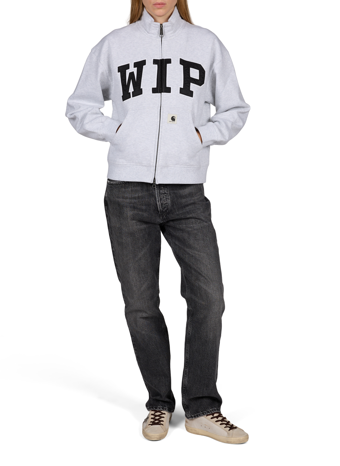 Zip-up high-neck sweatshirt in cotton blend CARHARTT WIP Grey