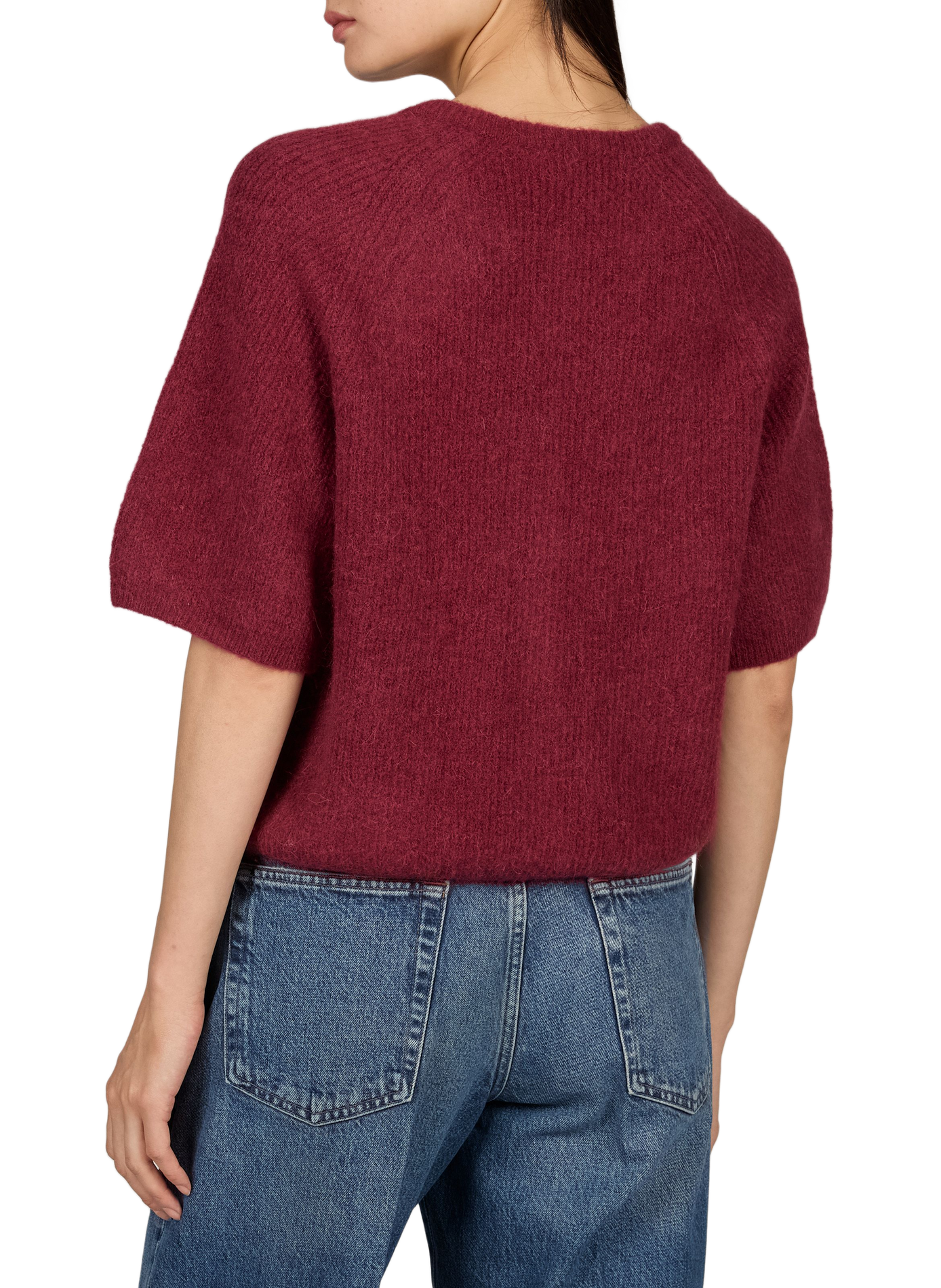 Pull droit col rond boutonné  MSCH Rouge
