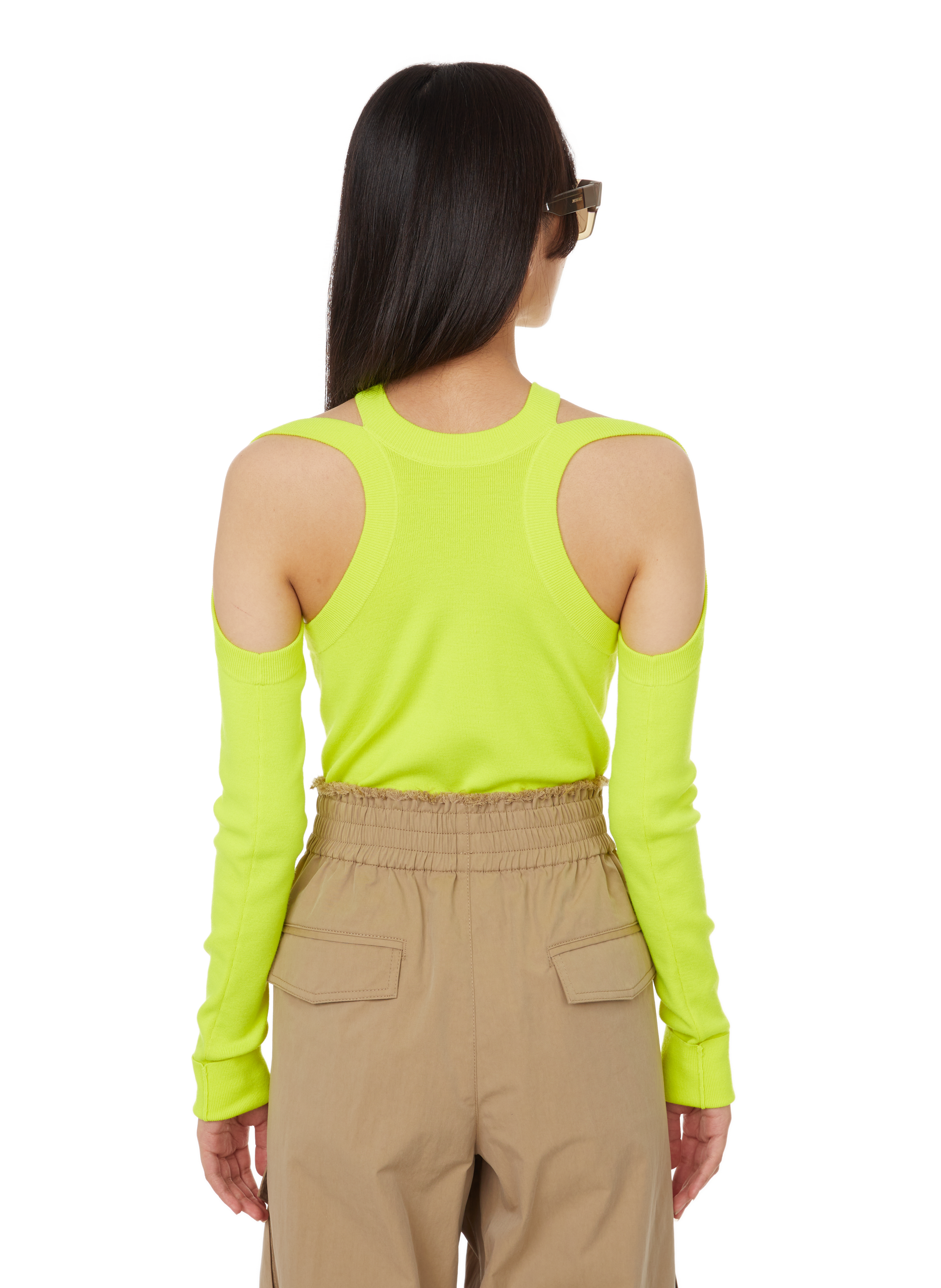 Top à découpes en maille DION LEE Jaune