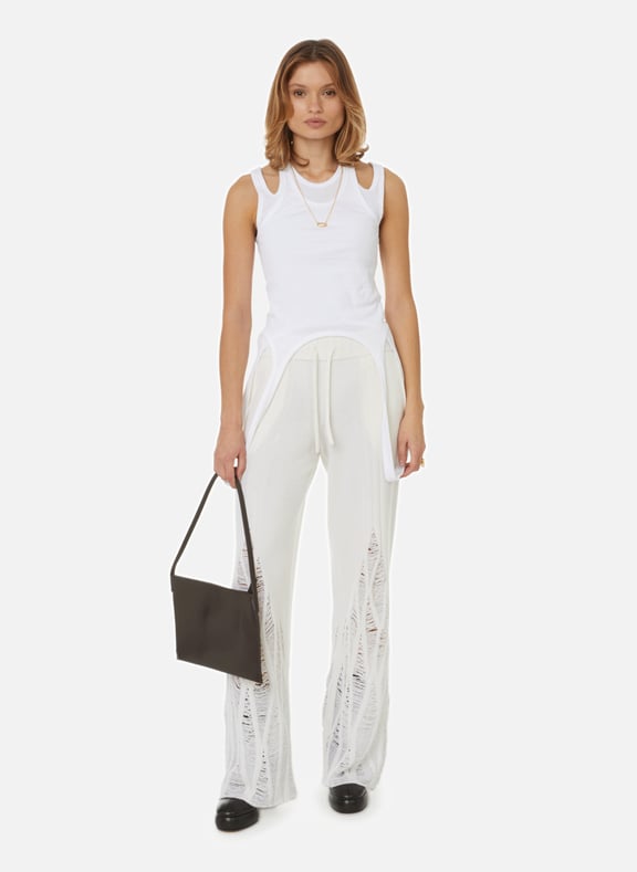 Top sans manches Double Loop en coton Blanc by DION LEE DION LEE Top sans manches Double Loop en coton Blanc