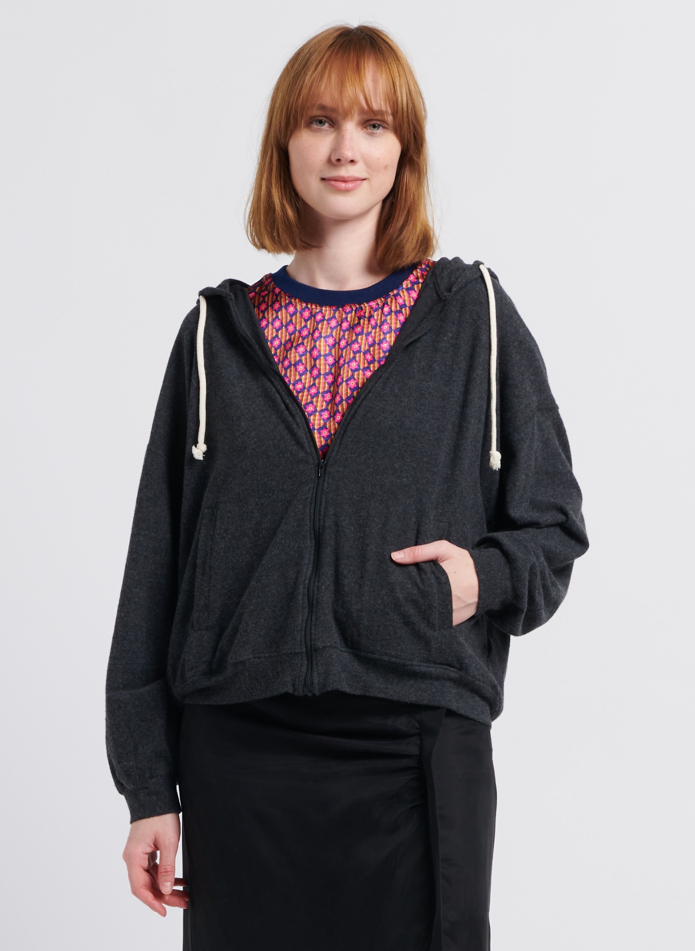 Sweat à Capuche Talbots Femme – Mélange Coton, Poches, Rayures Multico, Taille M (petites)