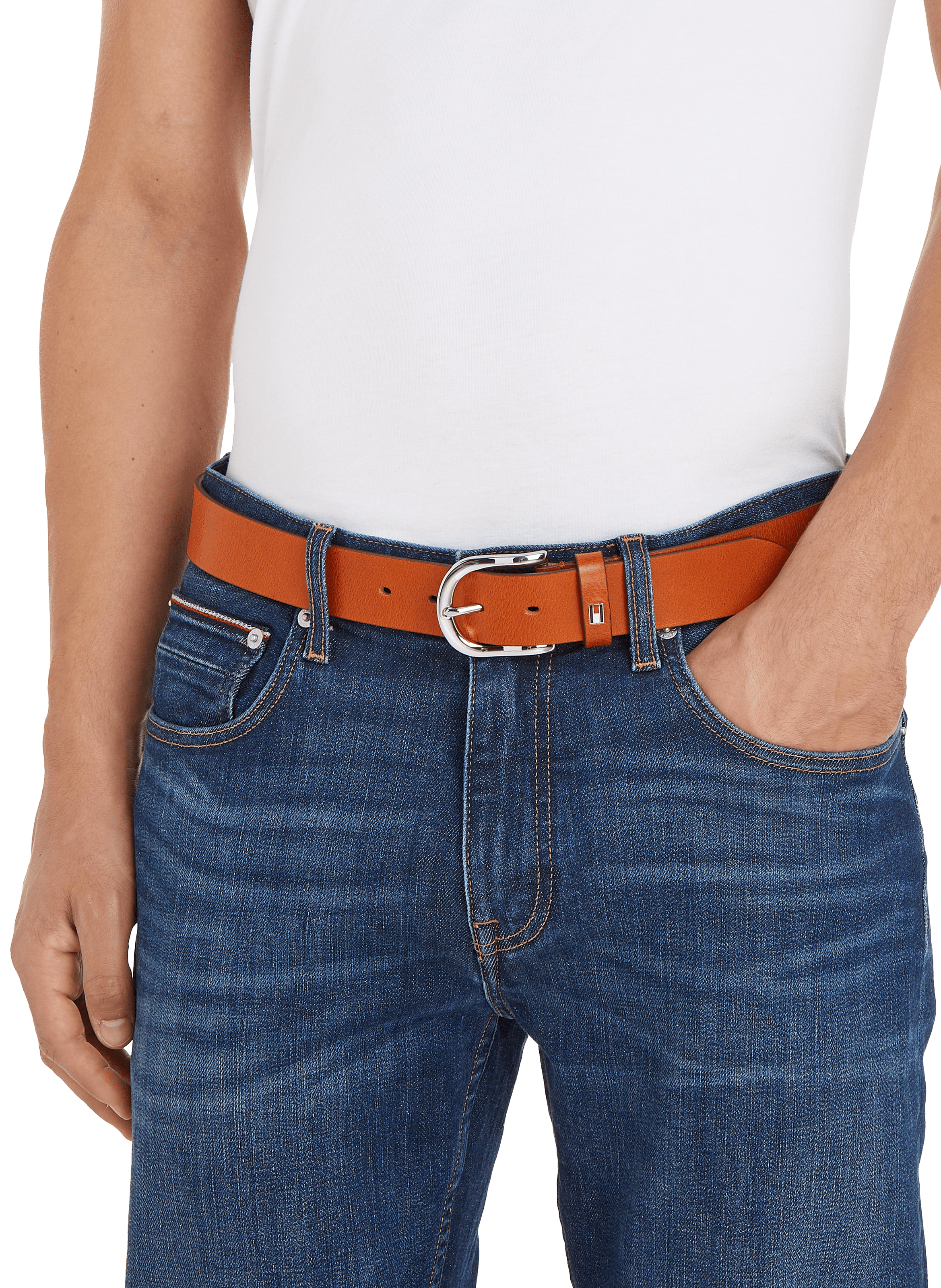 Danny leather belt TOMMY HILFIGER Brown