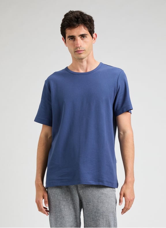 Classic Cotton T-Shirt Blue by SELECTED SELECTED Classic Cotton T-Shirt Blue