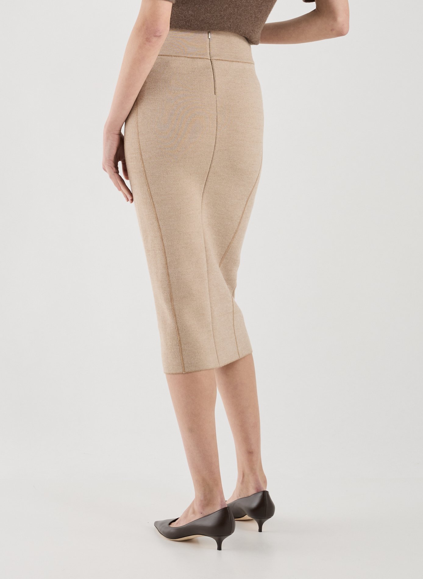 The Doppio knit skirt JACQUEMUS Beige