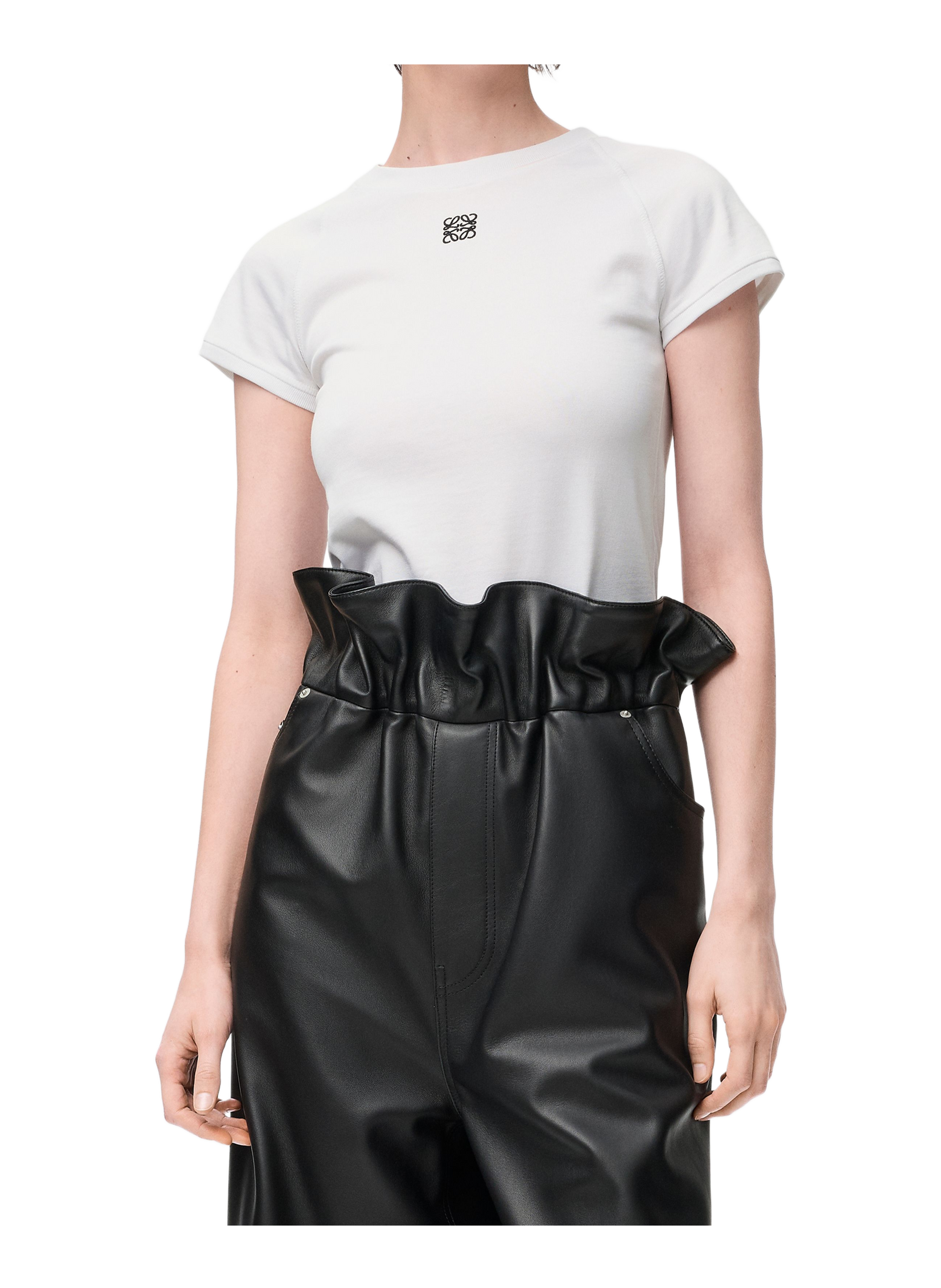 LOEWE Fitted blended cotton t-shirt White
