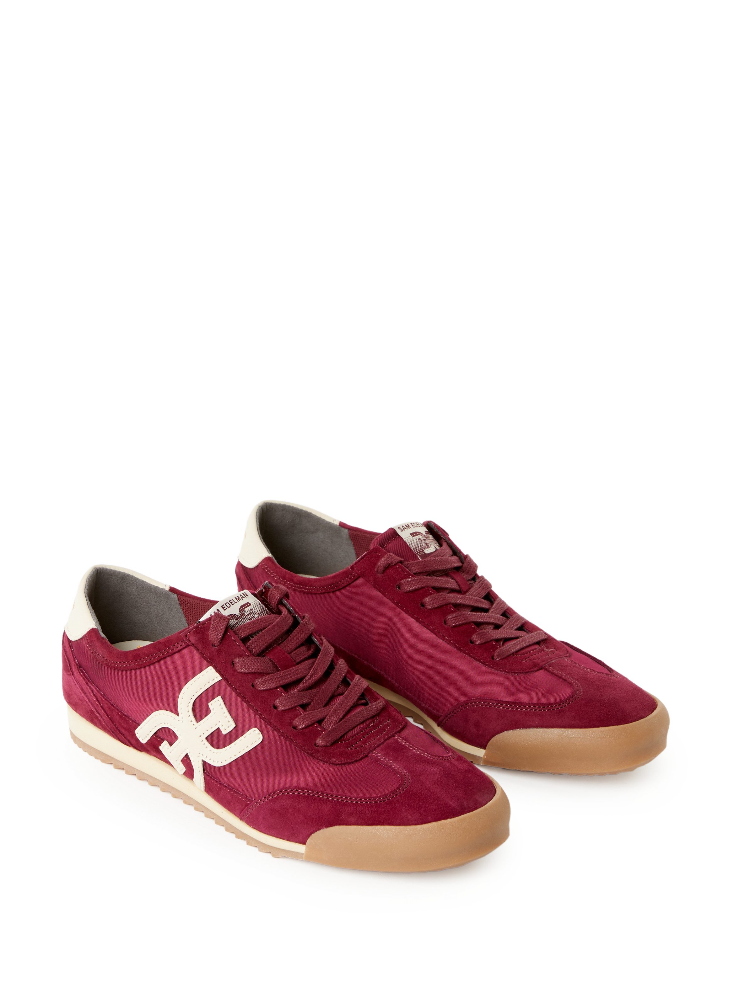 Baskets en cuir mélangé SAM EDELMAN Rouge