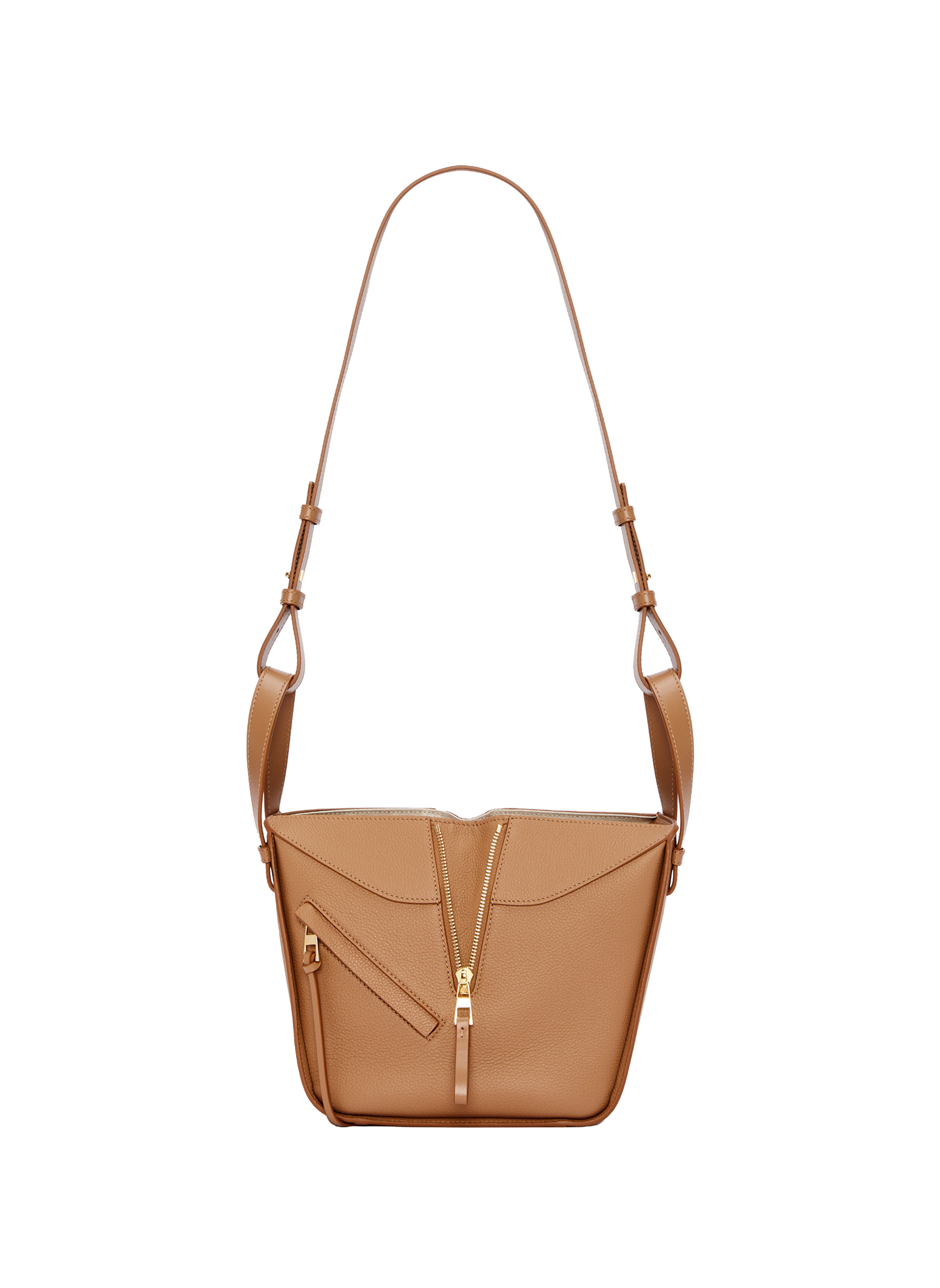 Hammock Compact grained leather shoulder bag LOEWE Brown