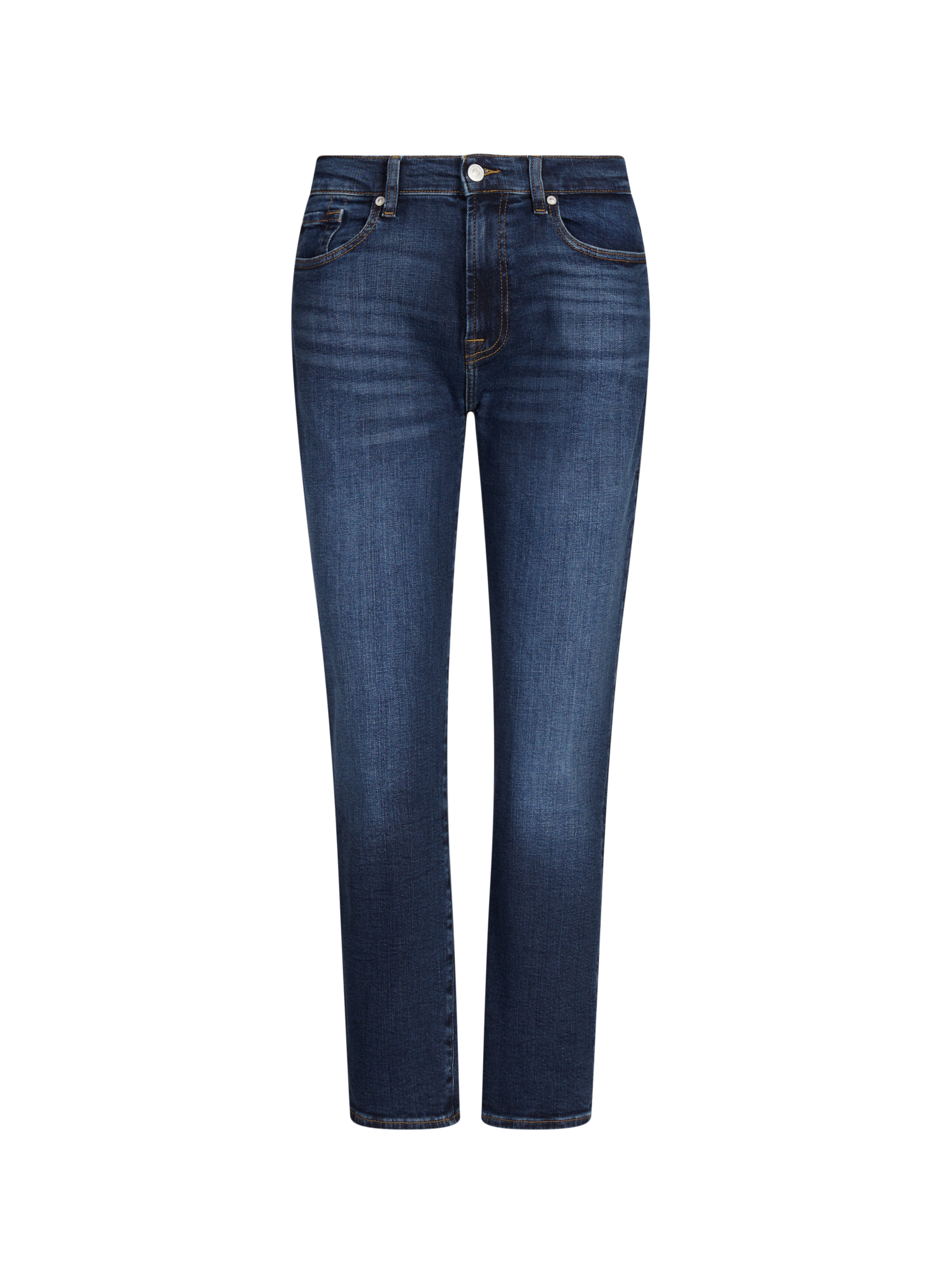 Jean skinny en coton mélangé 7 FOR ALL MANKIND Bleu