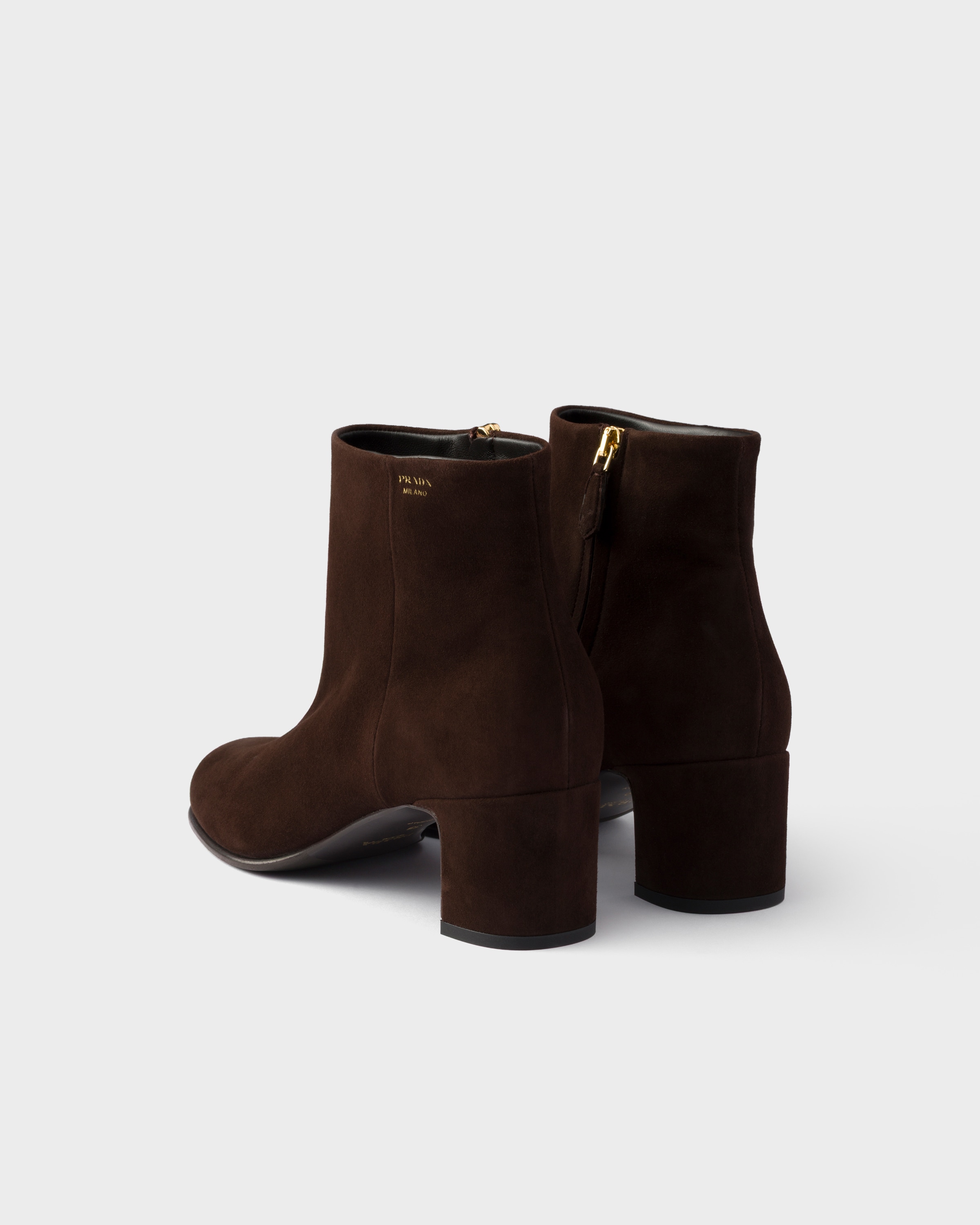 Bottines en veau velours PRADA Marron