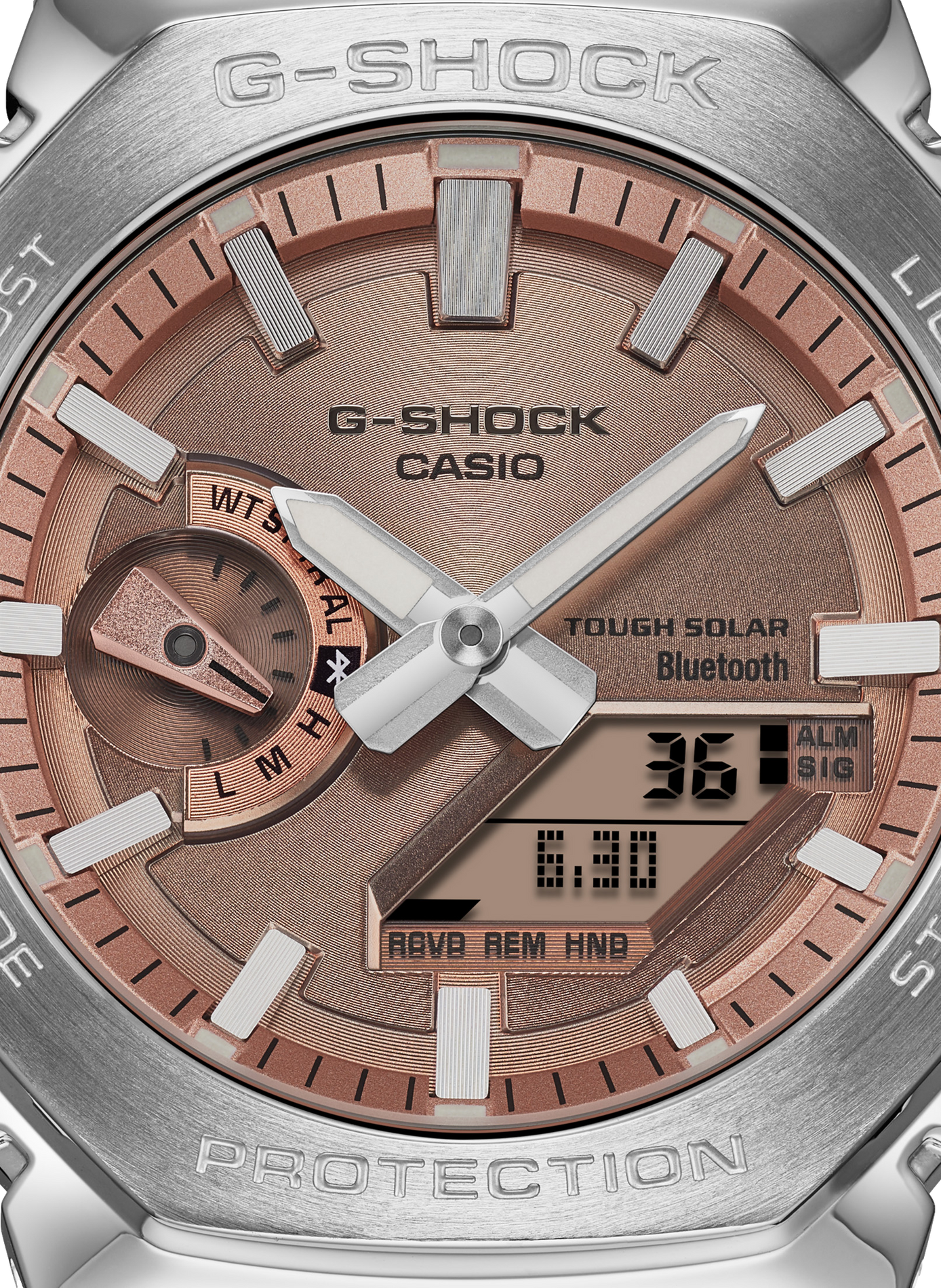 Montre quartz chrono en acier CASIO Argent