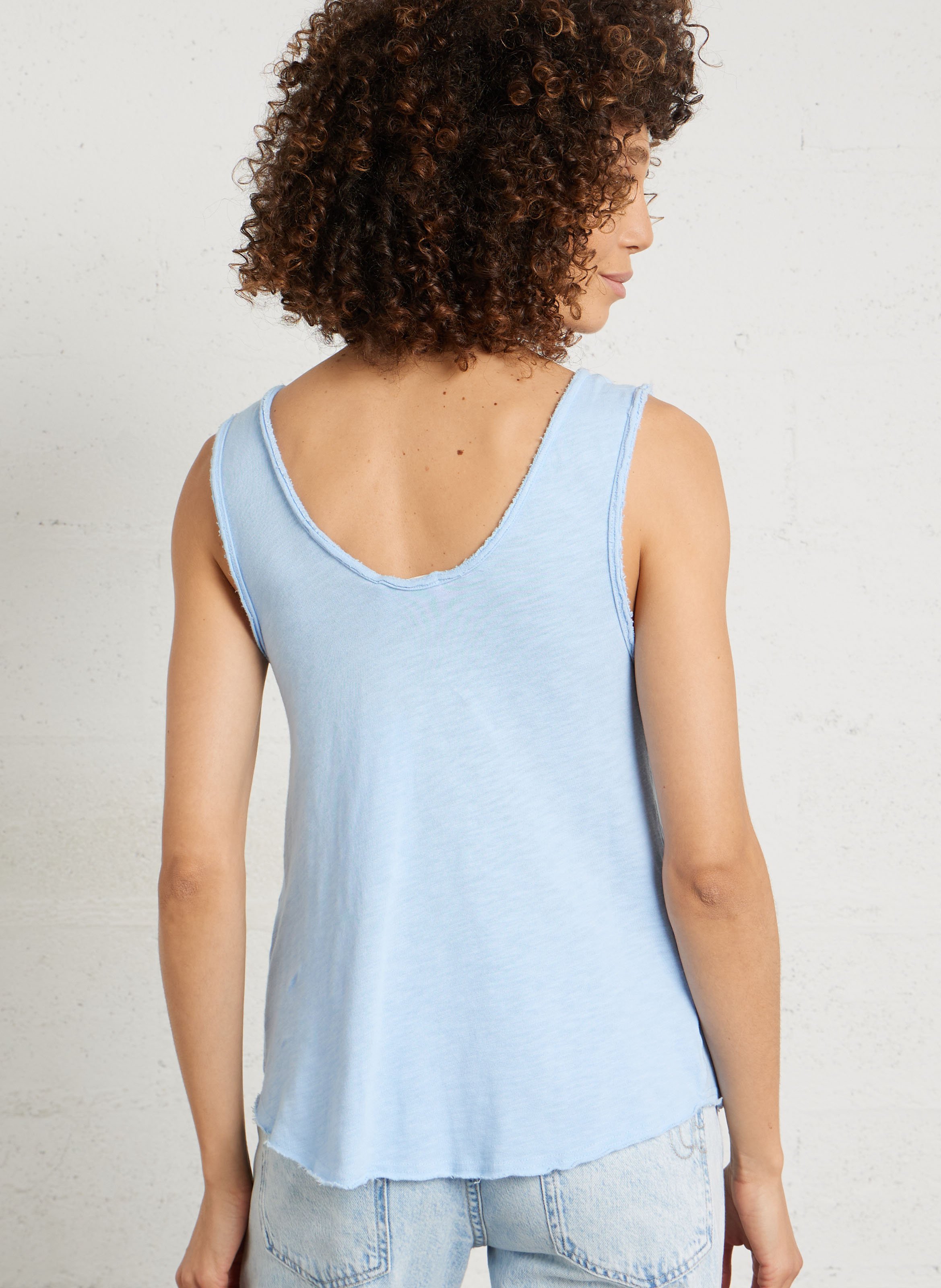 Débardeur col rond droit en coton sonoma AMERICAN VINTAGE Bleu