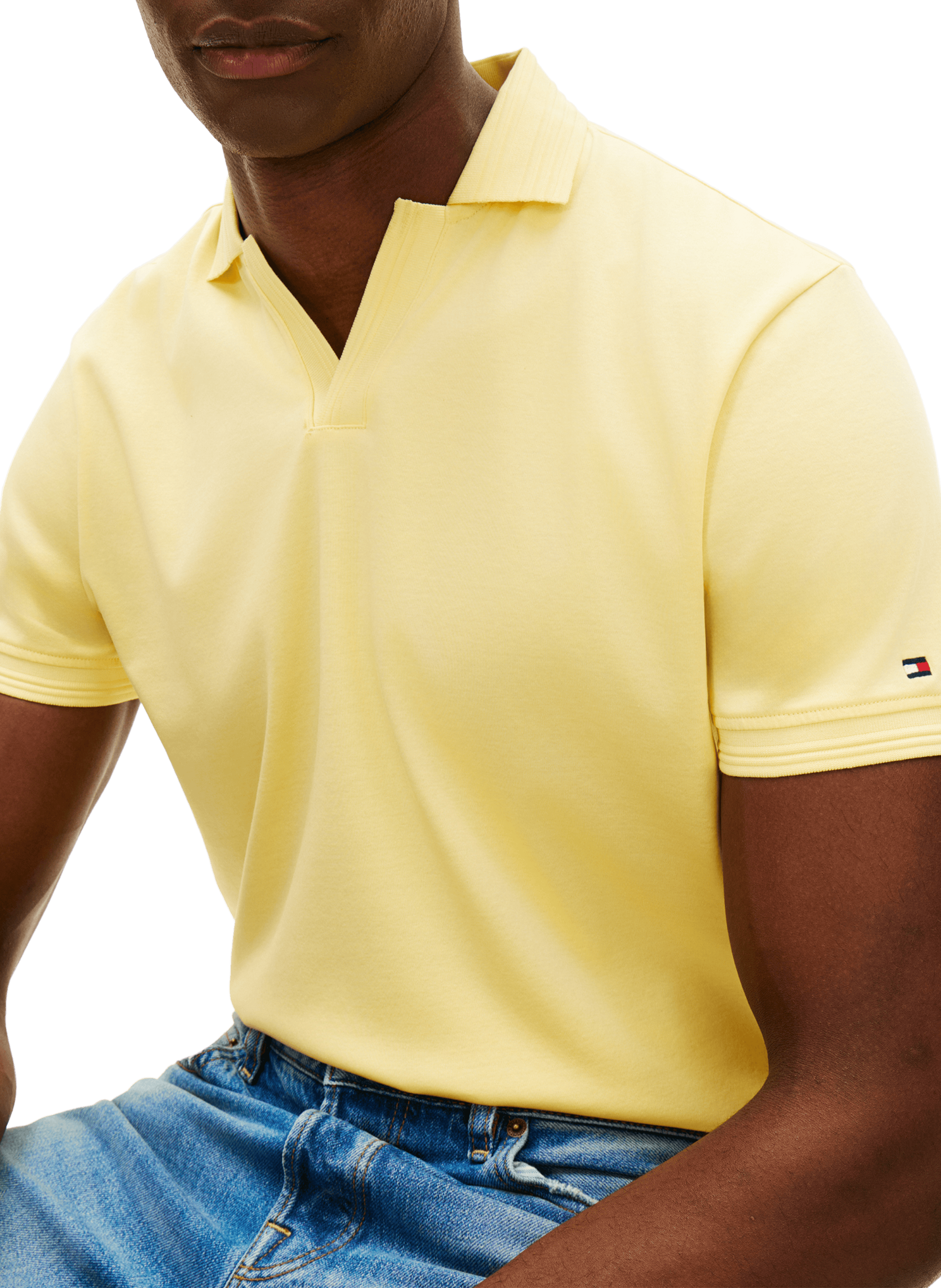 Short sleeve cotton polo shirt TOMMY HILFIGER Yellow