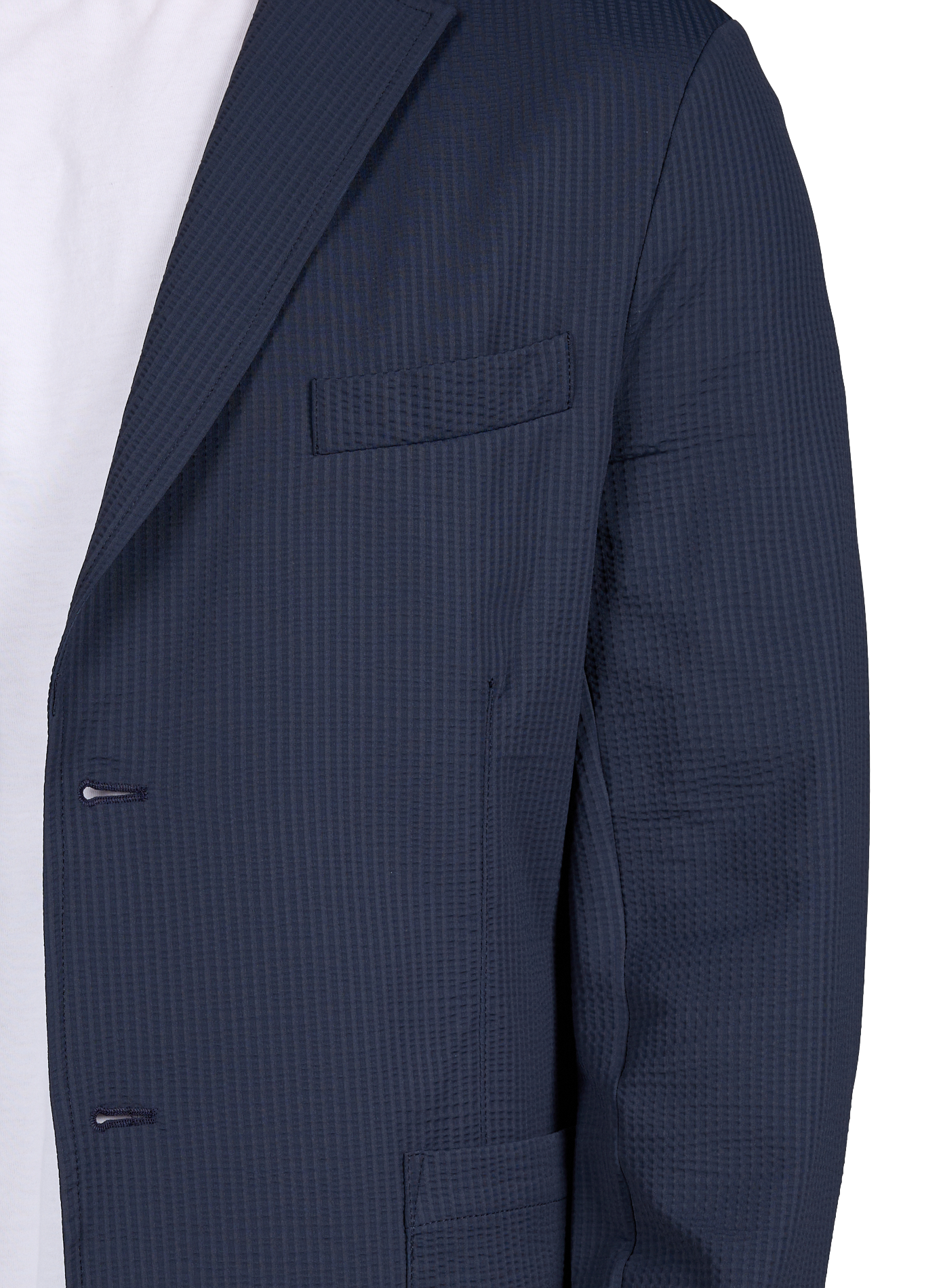 Solid textured knit blazer 1789 CALA Blue