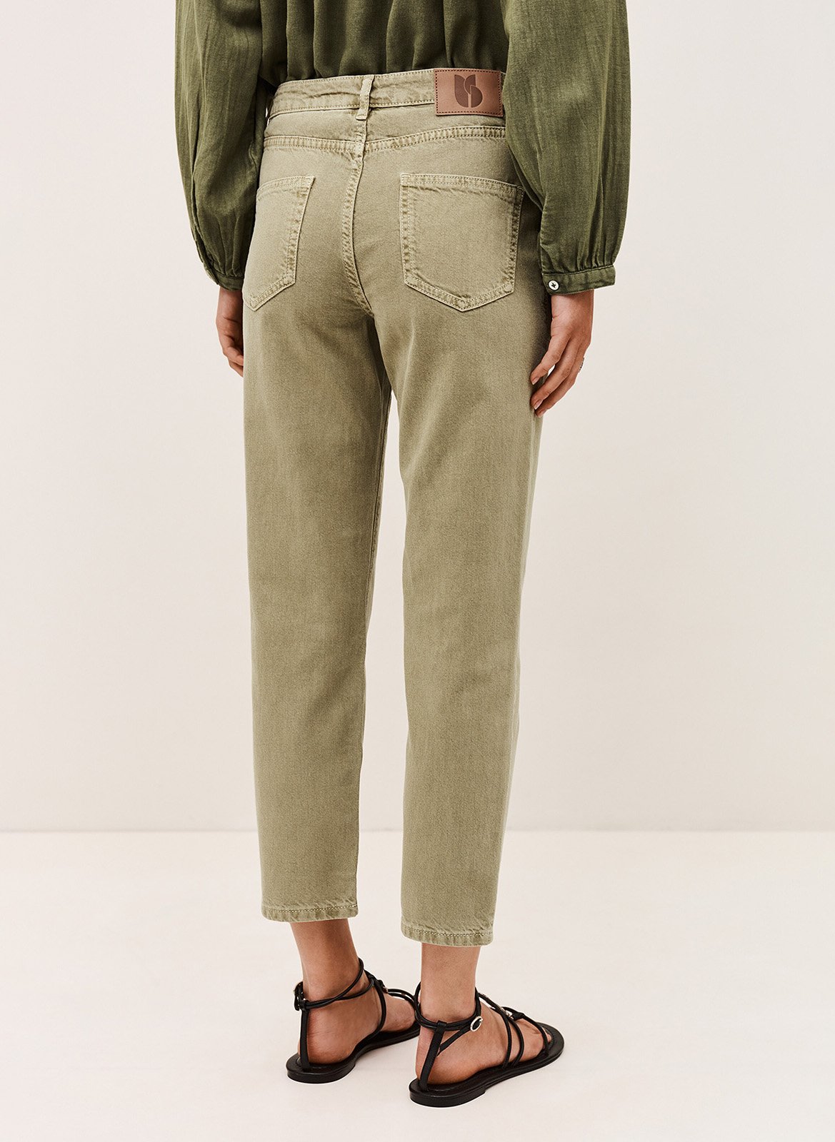 Jean droite en coton mélangé fally BA&SH Kaki