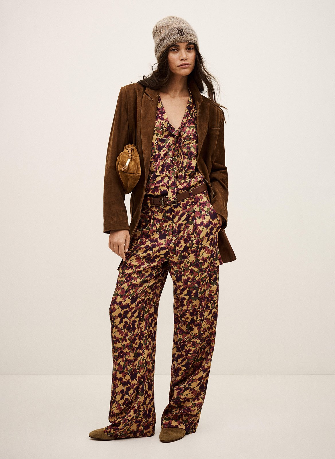 Pantalon droit imprimé nary BA&SH Orange