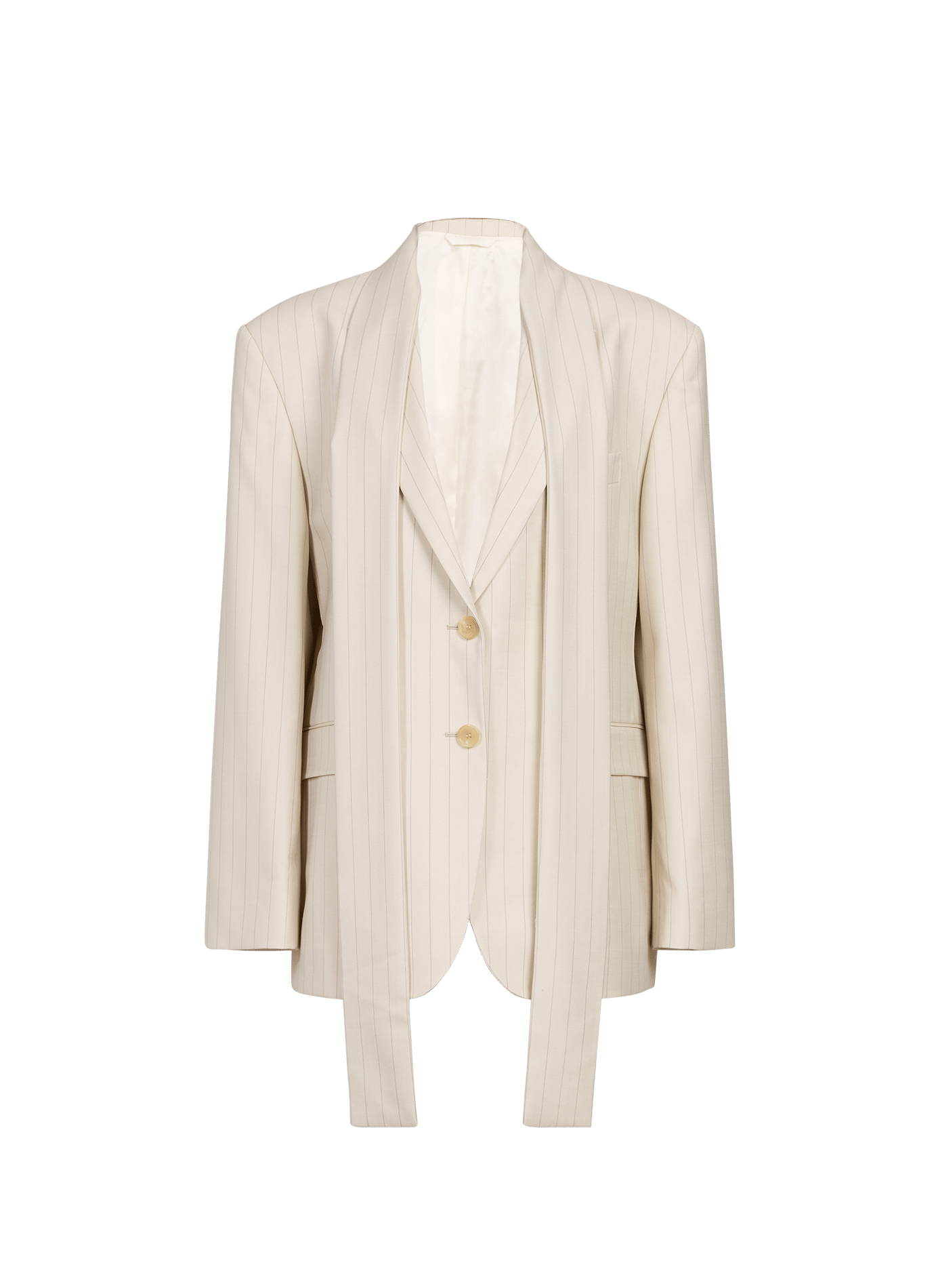 Striped blazer with matching scarf in wool ACNE STUDIOS White