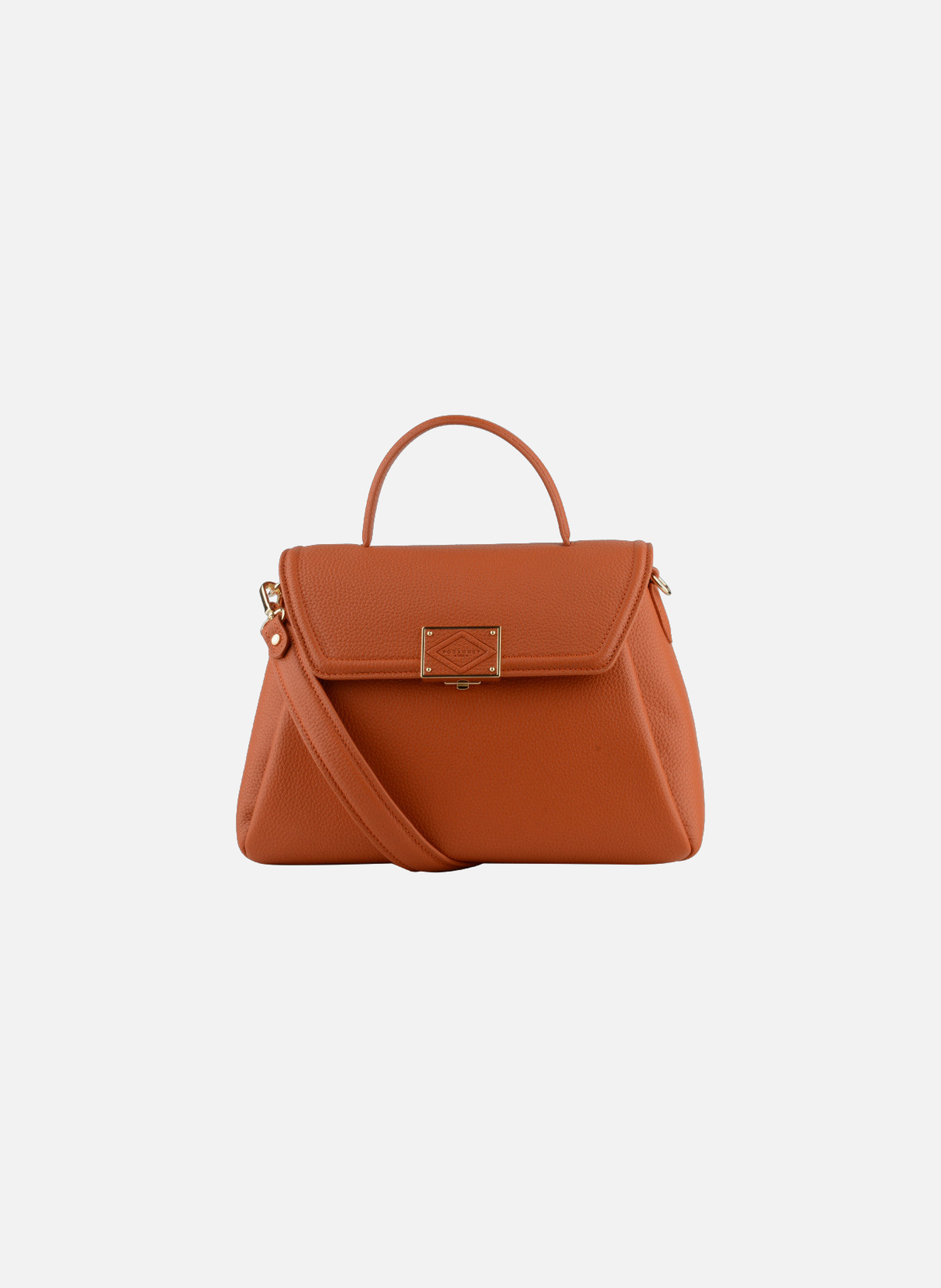 Carat | sac à main gm en cuir de vachette POURCHET Orange